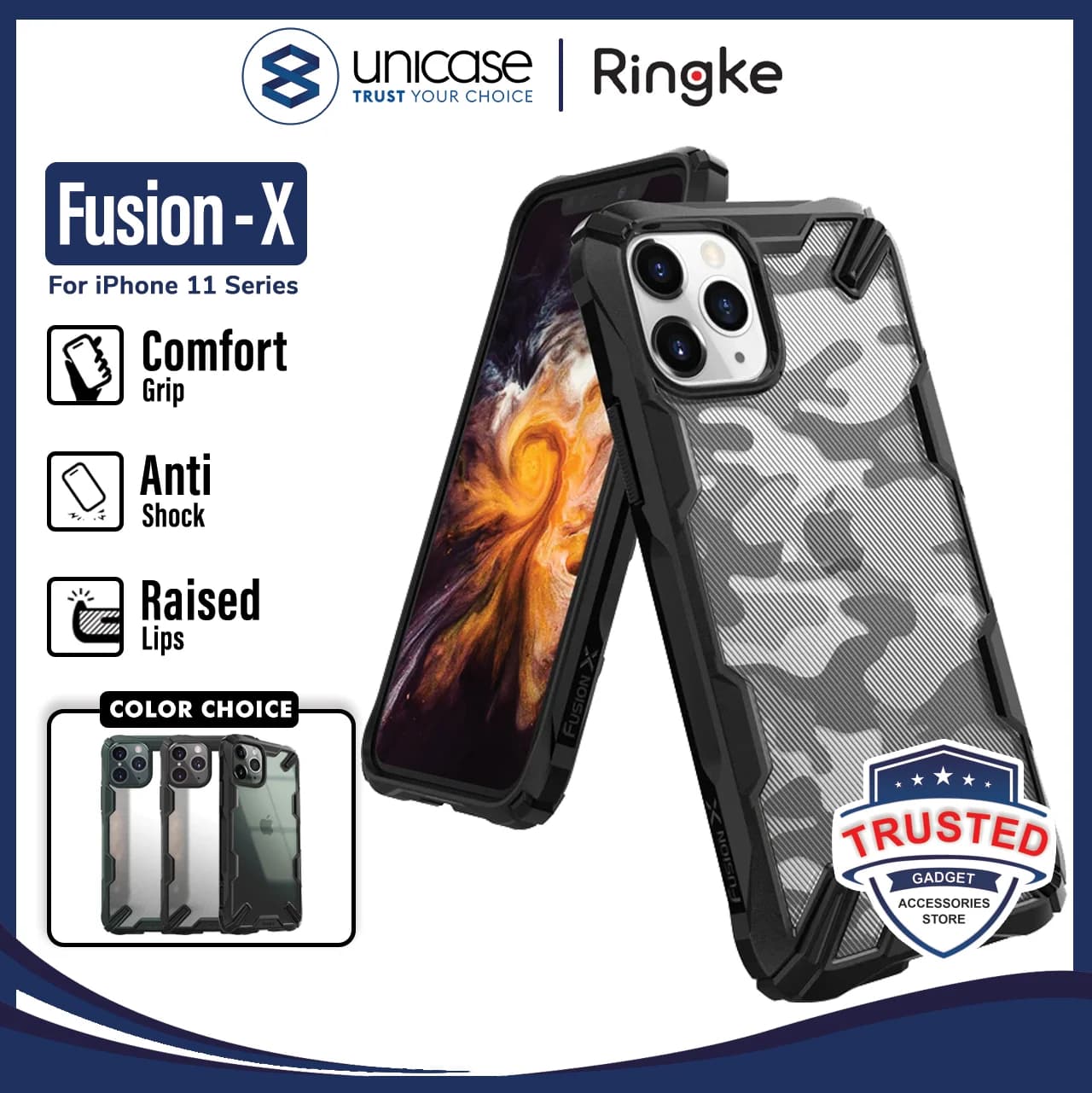 Case iPhone 11 Pro Max / 11 / XS Max / XR Ringke Fusion X Anti Crack Casing