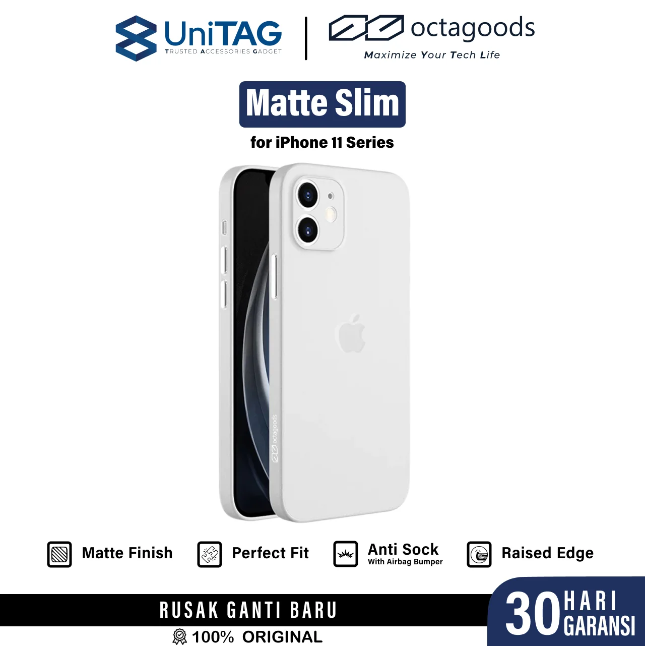 Case iPhone 11 Pro Max Octagoods Matte Slim Camera Cover Hard Casing