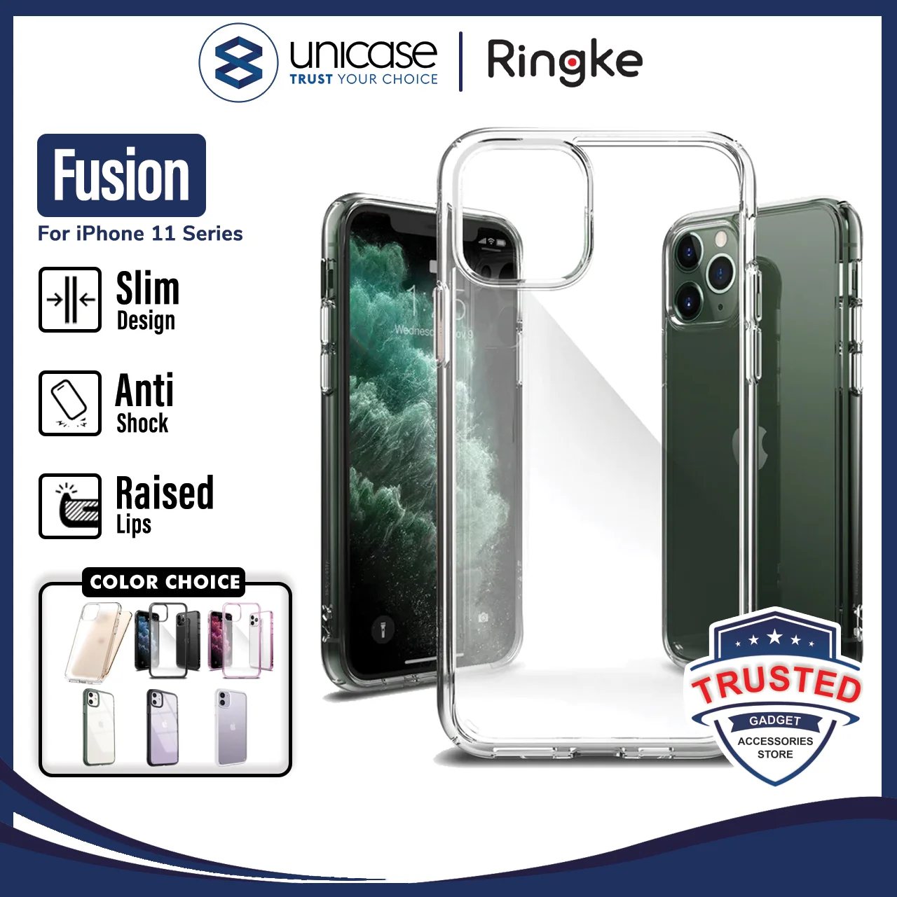 Case iPhone 11 Pro Max / XS Max XR Ringke Fusion Clear Casing