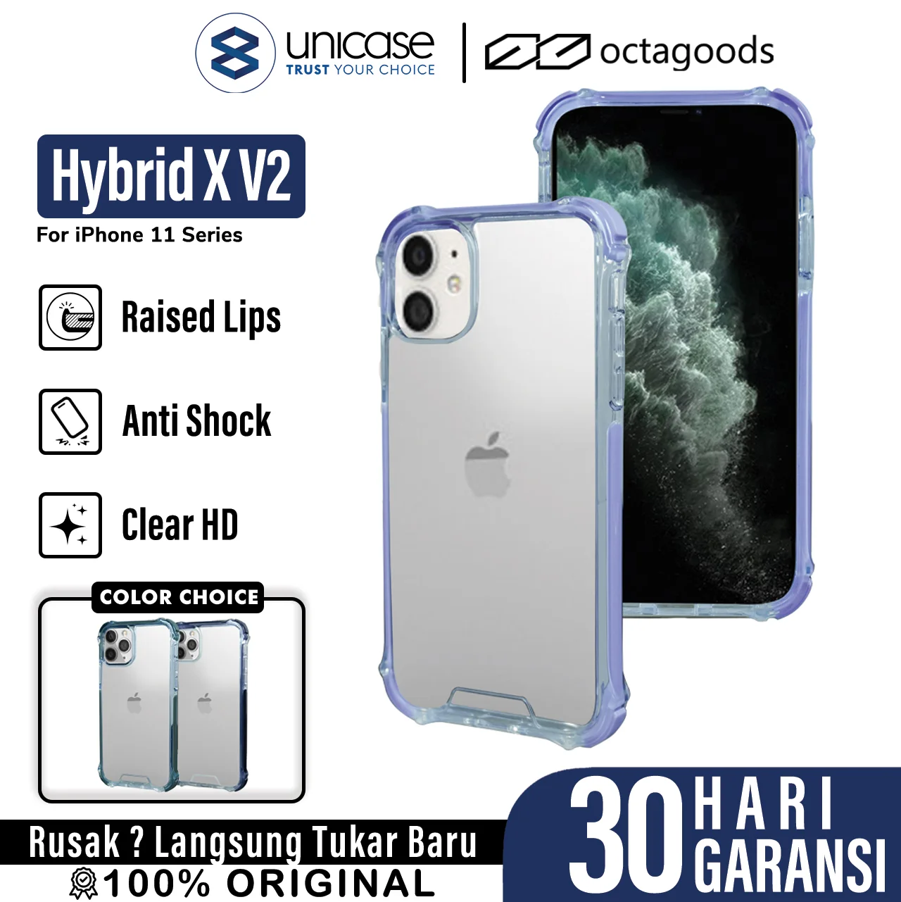 Case iPhone 11 Pro / Pro Max Octagoods Hybrid X V2 Clear Bumper Casing