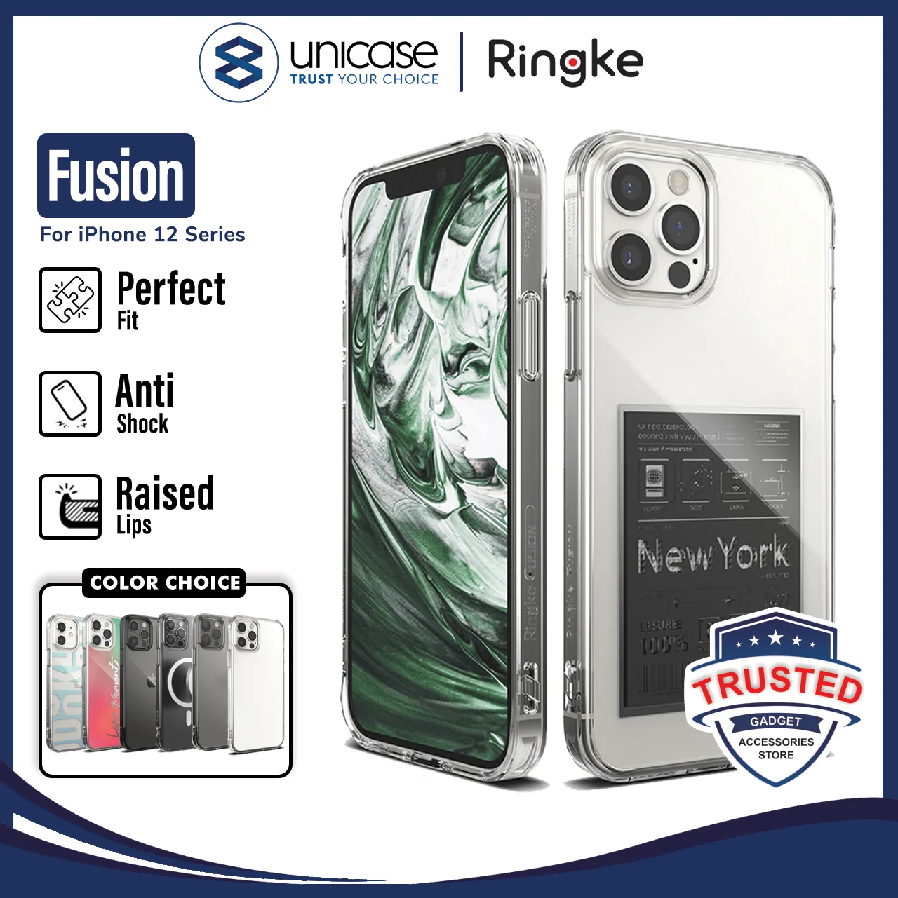Case iPhone 12 Pro Max 12 Pro 12 Mini Ringke Fusion Anti Crack Casing