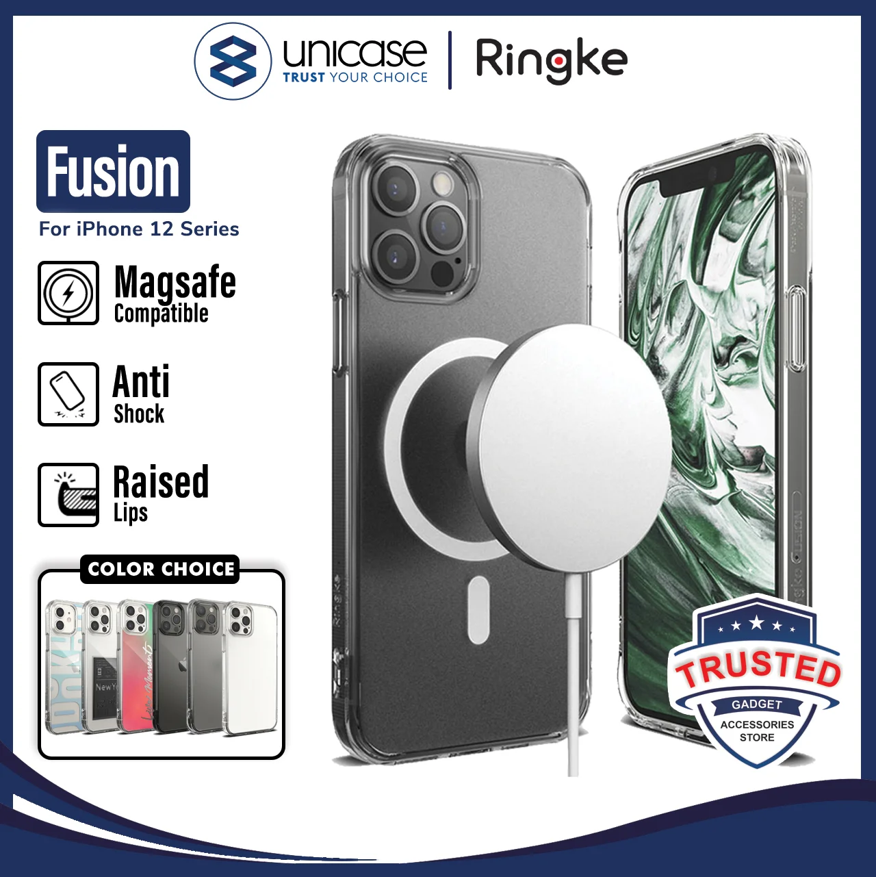 Case iPhone 12 Pro Max 12 Pro 12 Mini Ringke Fusion Anti Crack Casing