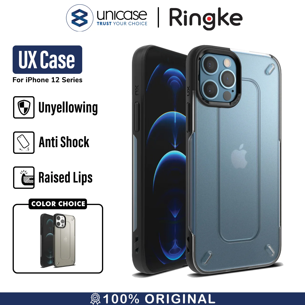 Case iPhone 12 Pro Max 12 Pro 12 Mini Ringke UX Hybrid Matte Casing