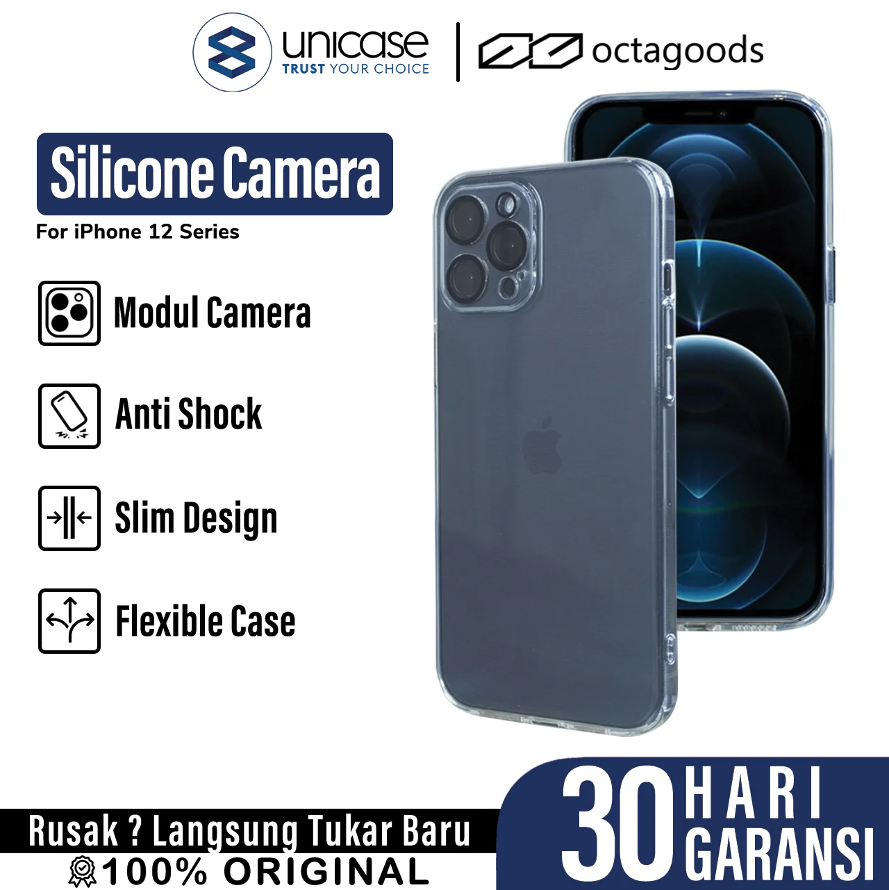 Case iPhone 12 Pro Max Mini Octagoods Camera Protection Soft Casing
