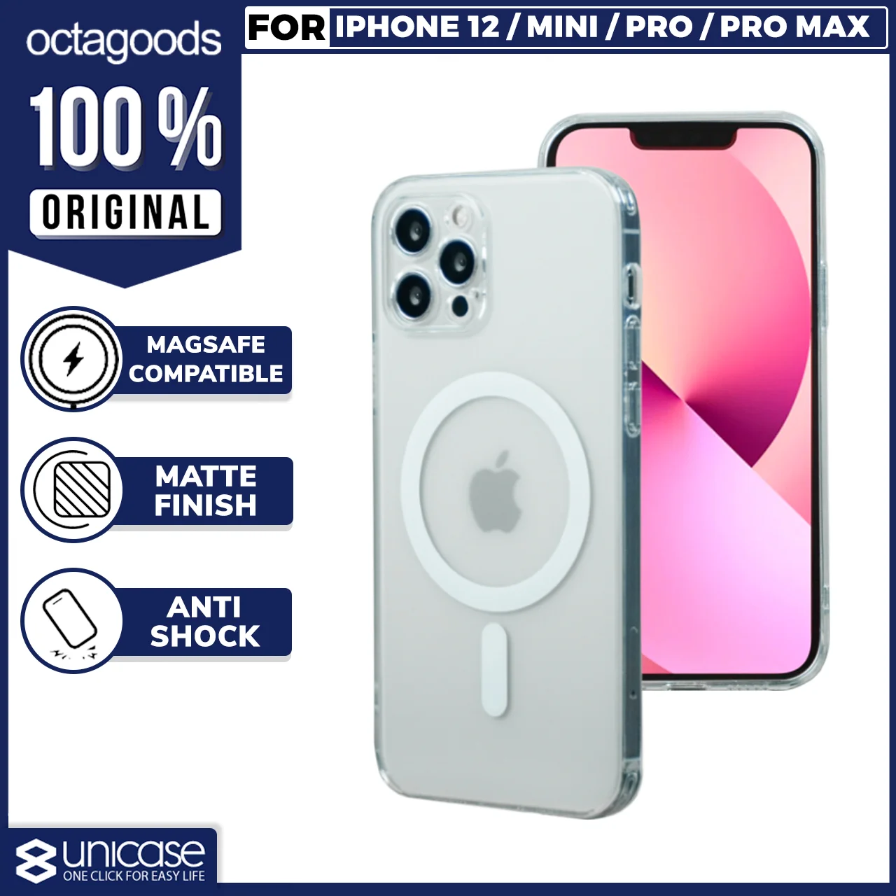 Case iPhone 12 Pro Max Mini Octagoods Dual Frosted MagSafe V2 Casing