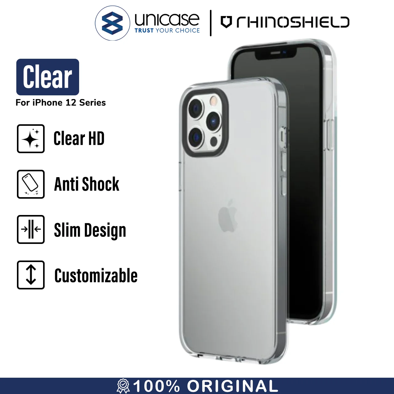 Case iPhone 12 Pro Max Mini RhinoShield Clear Slim Anti Crack Casing