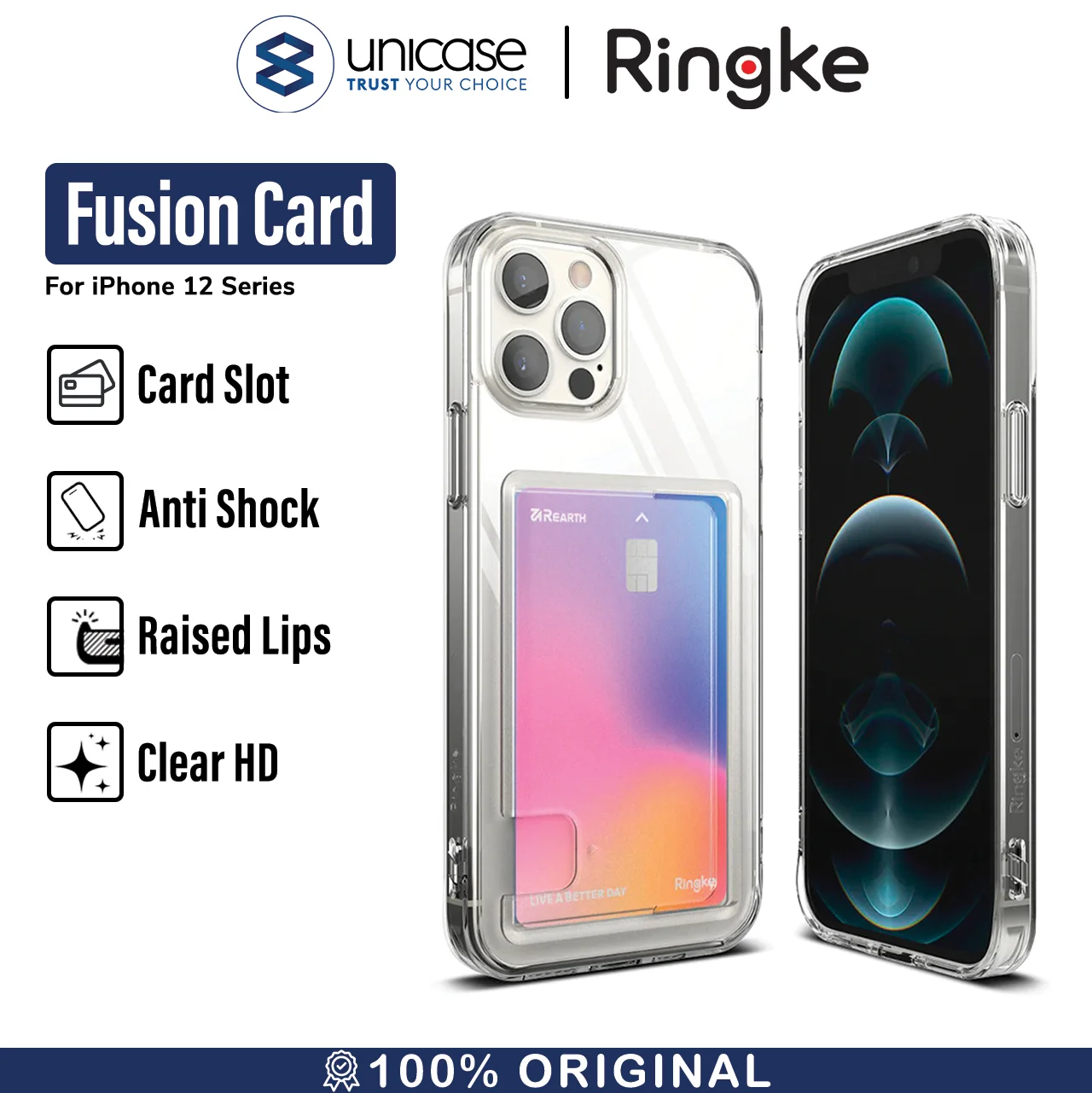 Case iPhone 12 Pro Max Mini Ringke Fusion Card Hybrid Clear Casing