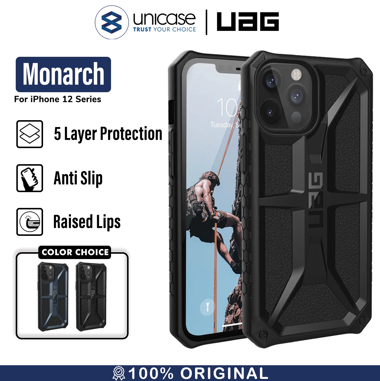 Case iPhone 12 Pro Max Mini UAG Monarch Hybrid Carbon Armor Casing