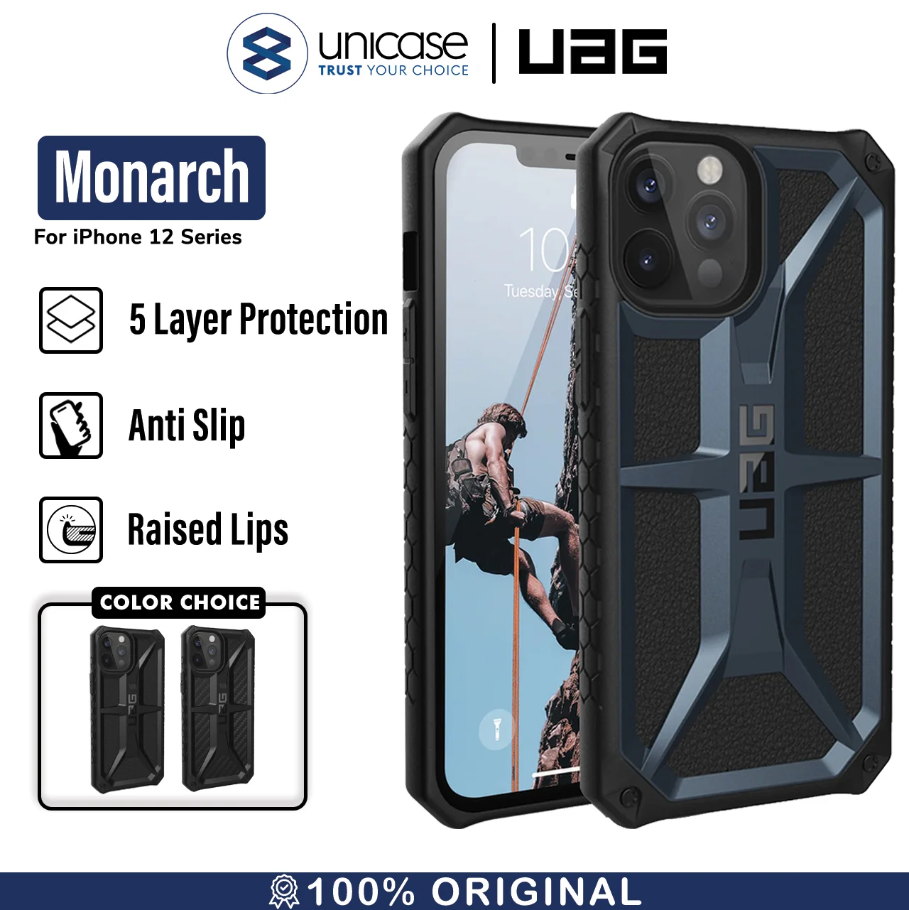 Case iPhone 12 Pro Max Mini UAG Monarch Hybrid Carbon Armor Casing