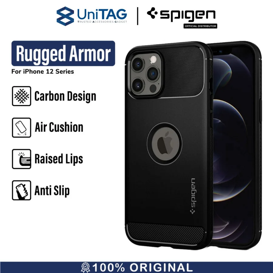 Case iPhone 12 Pro Max / Pro / Mini Spigen Rugged Armor Carbon Casing