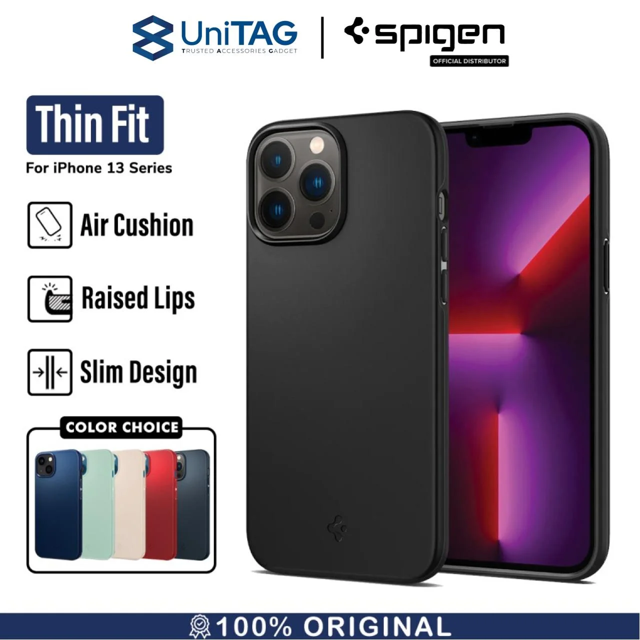 Case iPhone 13 Pro Max 13 Mini Spigen Thin Fit Slim Hybrid Casing