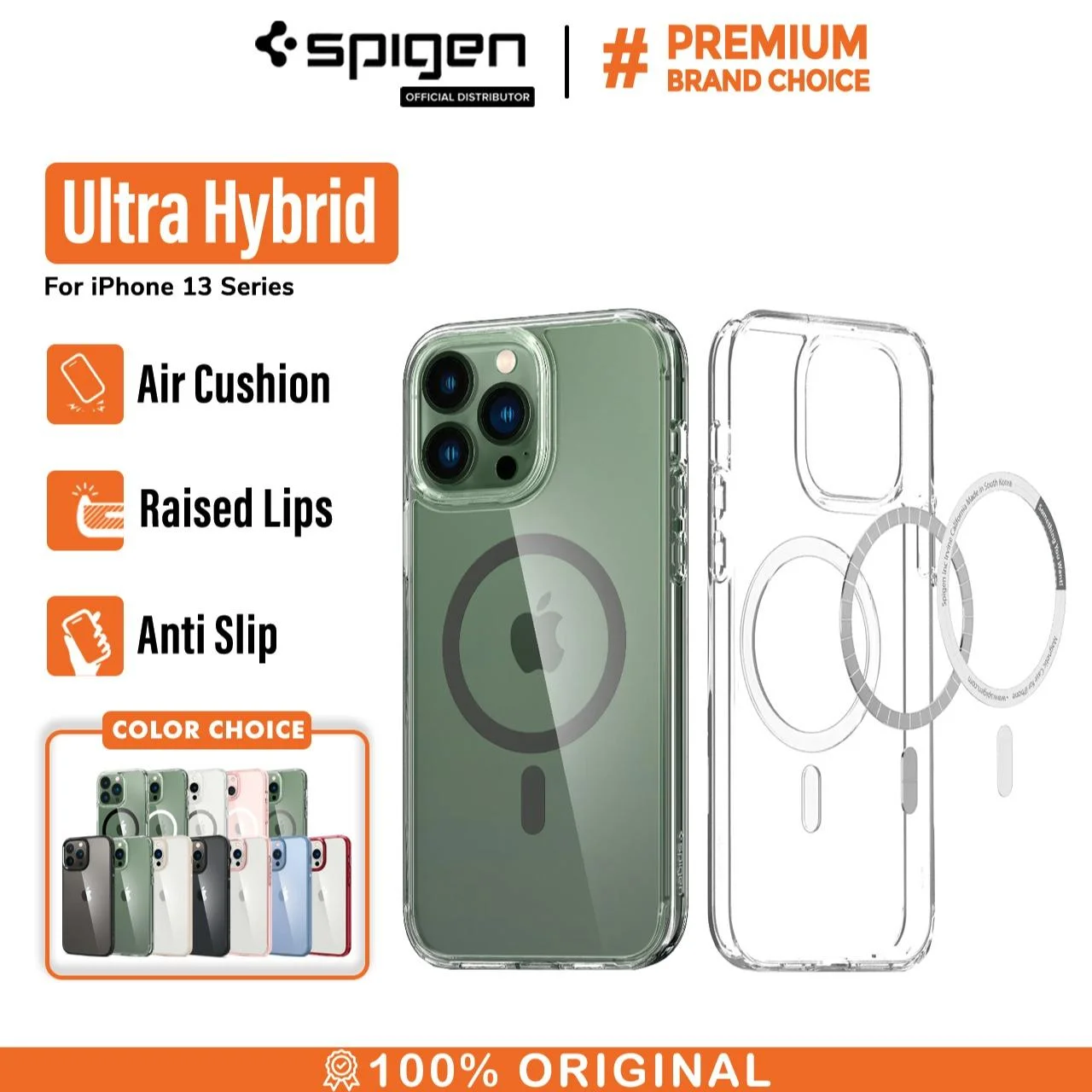 Case iPhone 13 Pro Max 13 Mini Spigen Ultra Hybrid Anti Crack Magsafe