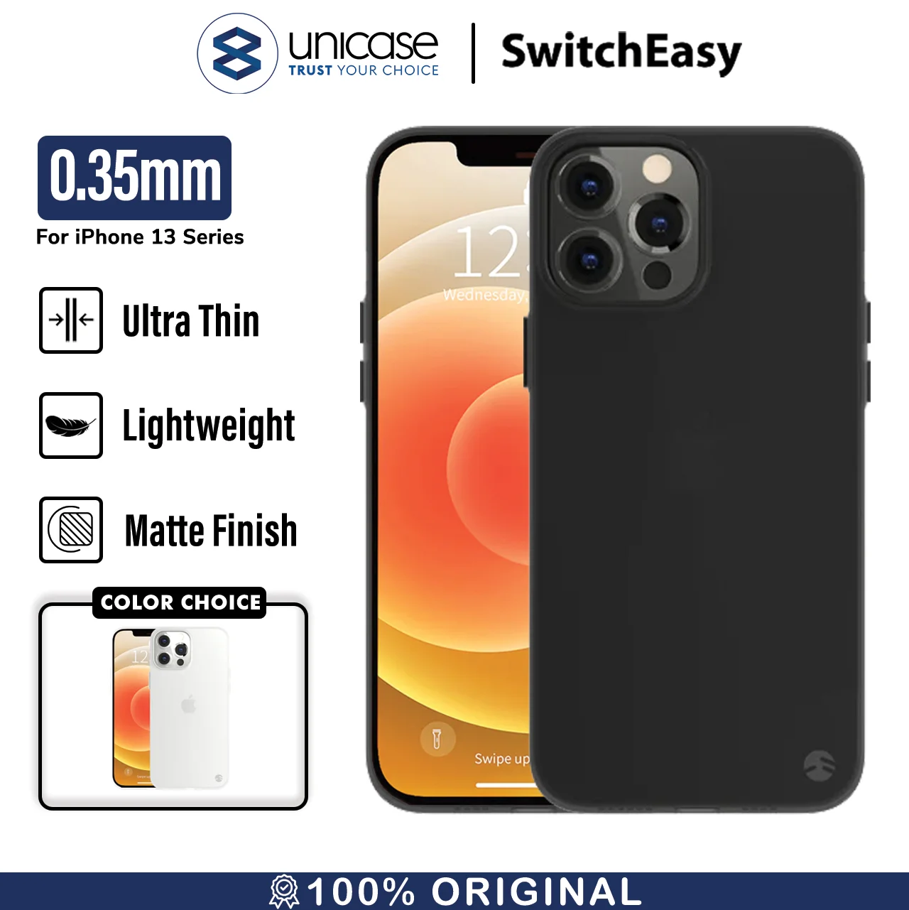 Case iPhone 13 Pro Max 13 Mini SwitchEasy 0.35mm Slim Hardcase Casing