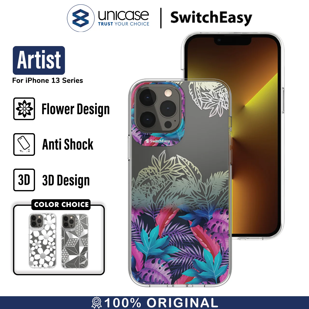 Case iPhone 13 Pro Max 13 Mini SwitchEasy Artist Motif Hybrid Casing