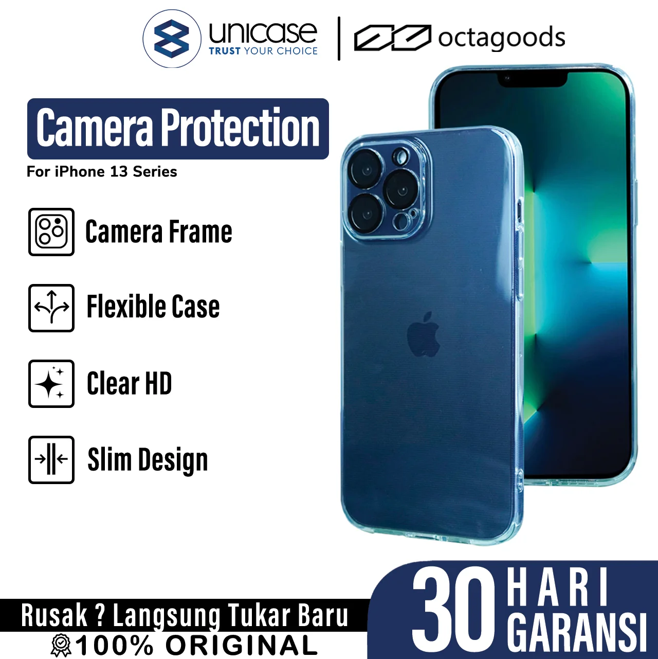 Case iPhone 13 Pro Max Mini Octagoods Camera Protection Soft Casing