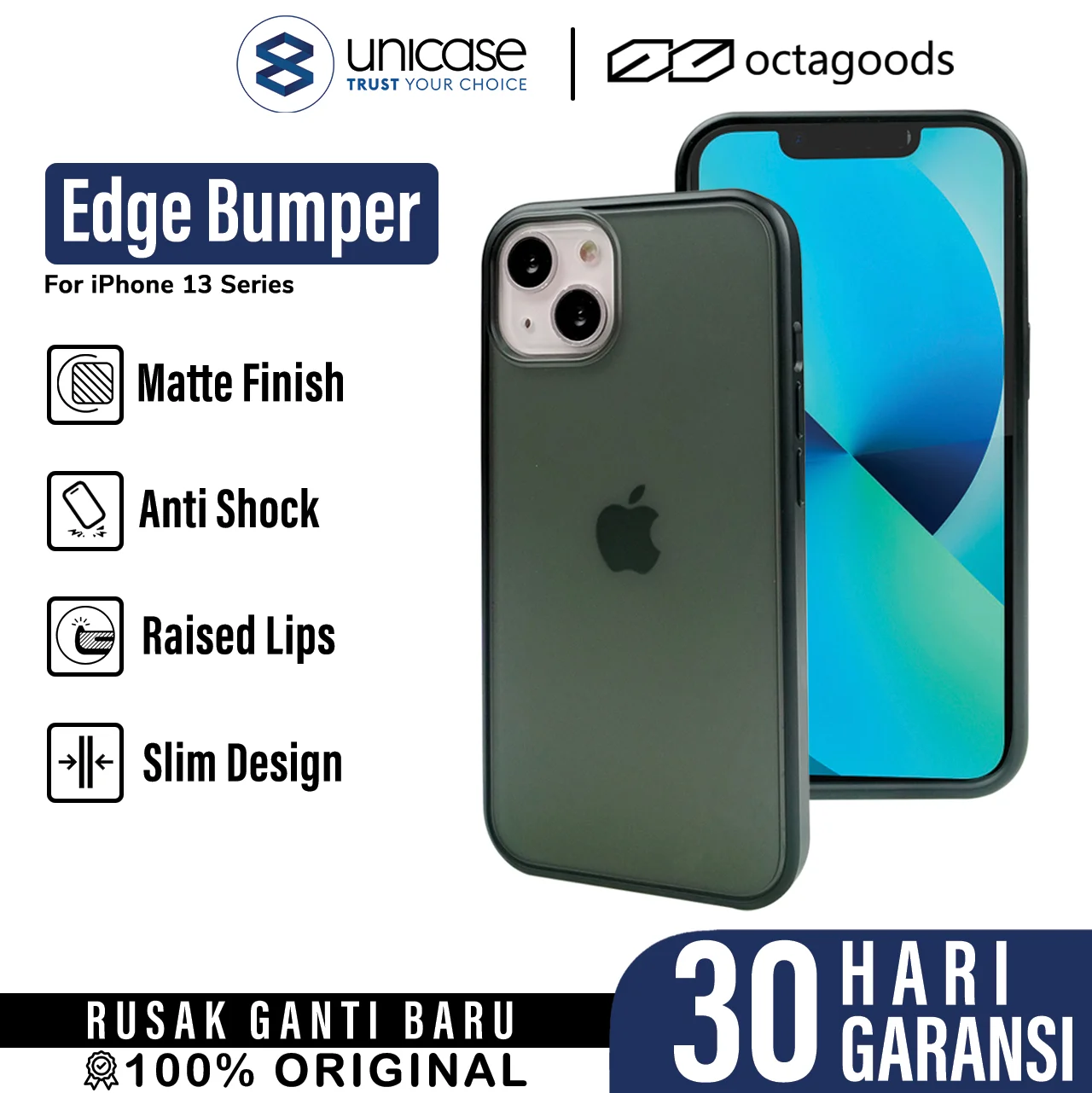Case iPhone 13 Pro Max Mini Octagoods Edge Bumper Hybrid Matte Casing