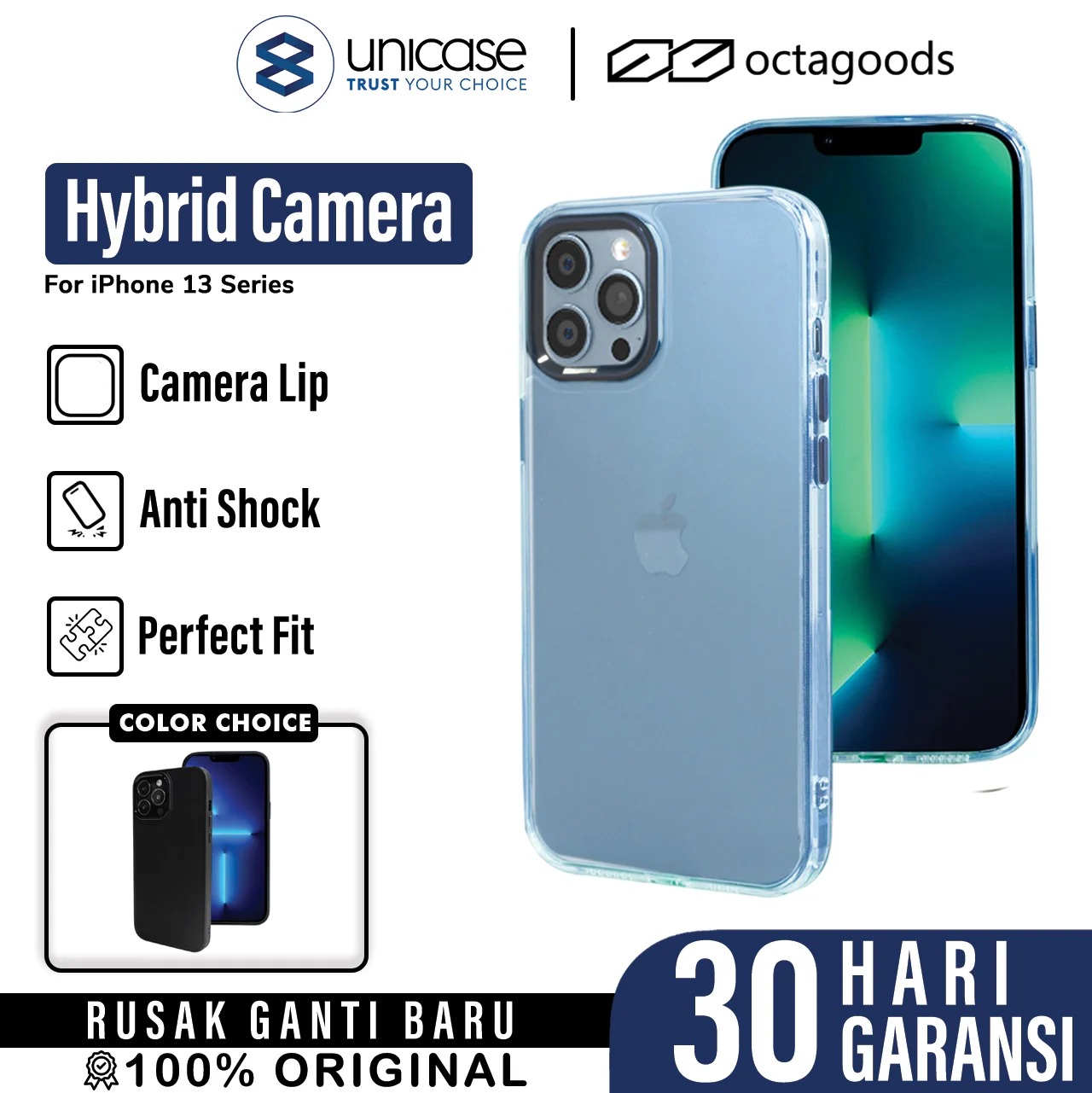 Case iPhone 13 Pro Max Mini Octagoods Hybrid Camera Frame Clear Casing