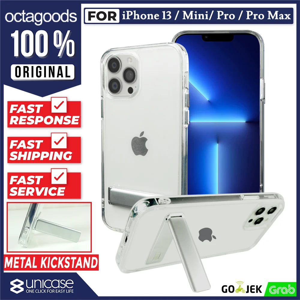 Case iPhone 13 Pro Max Mini Octagoods Hybrid S Clear Slim Stand Casing