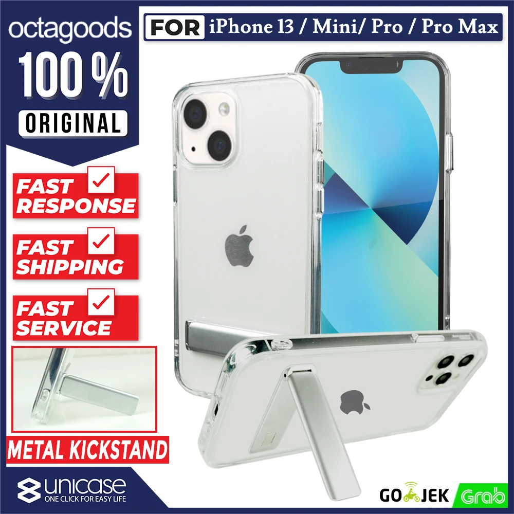 Case iPhone 13 Pro Max Mini Octagoods Hybrid S Clear Slim Stand Casing