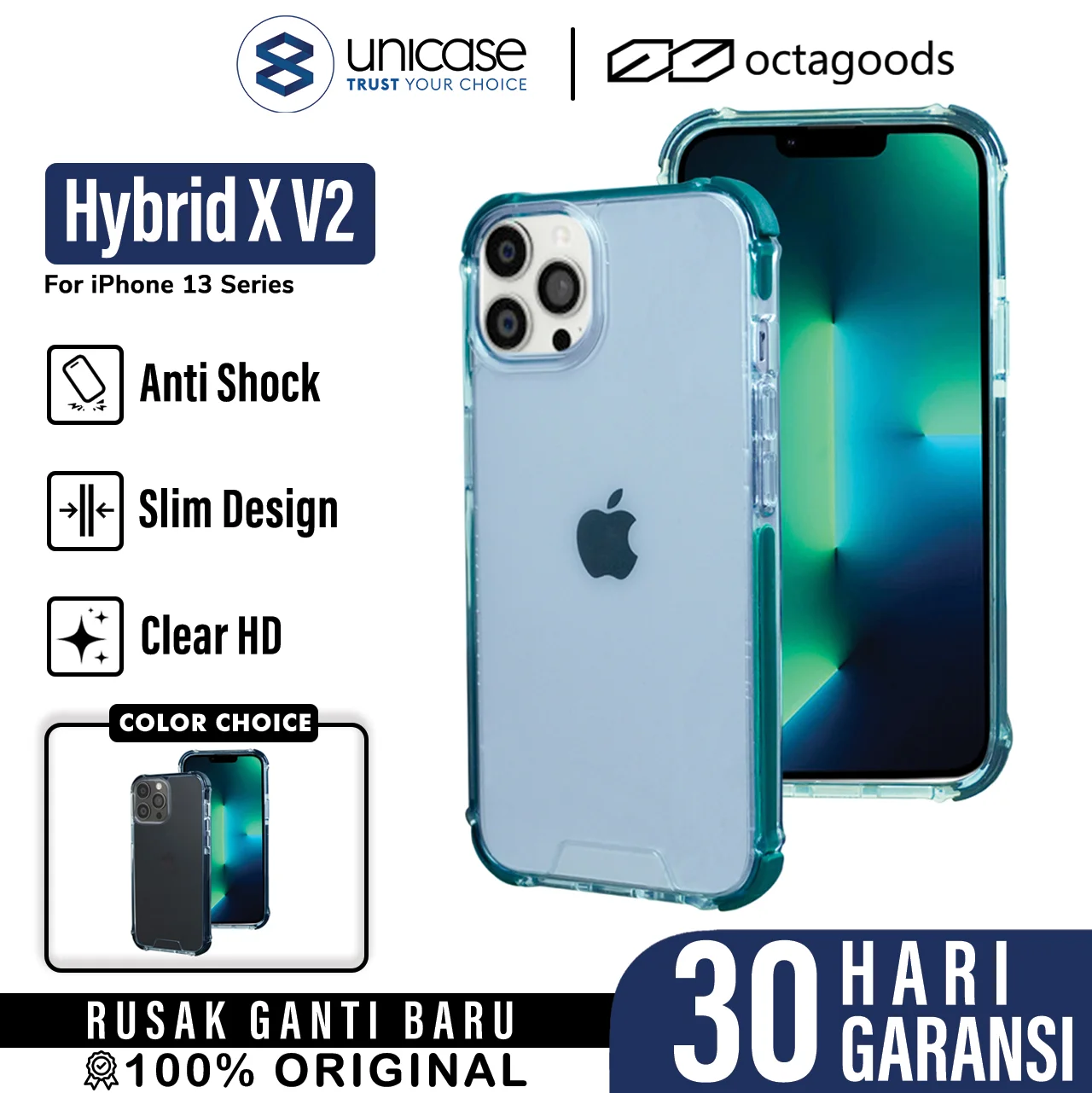 Case iPhone 13 Pro Max Mini Octagoods Hybrid X V2 Clear Bumper Casing