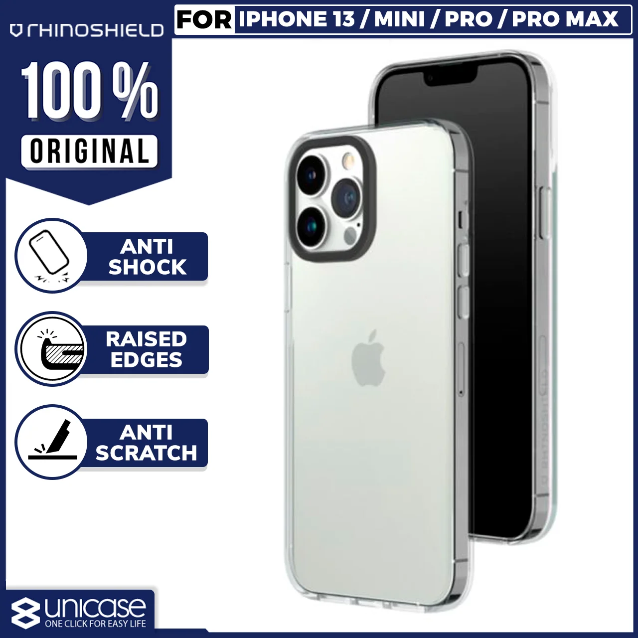 Case iPhone 13 Pro Max Mini RhinoShield Clear Slim Anti Crack Casing