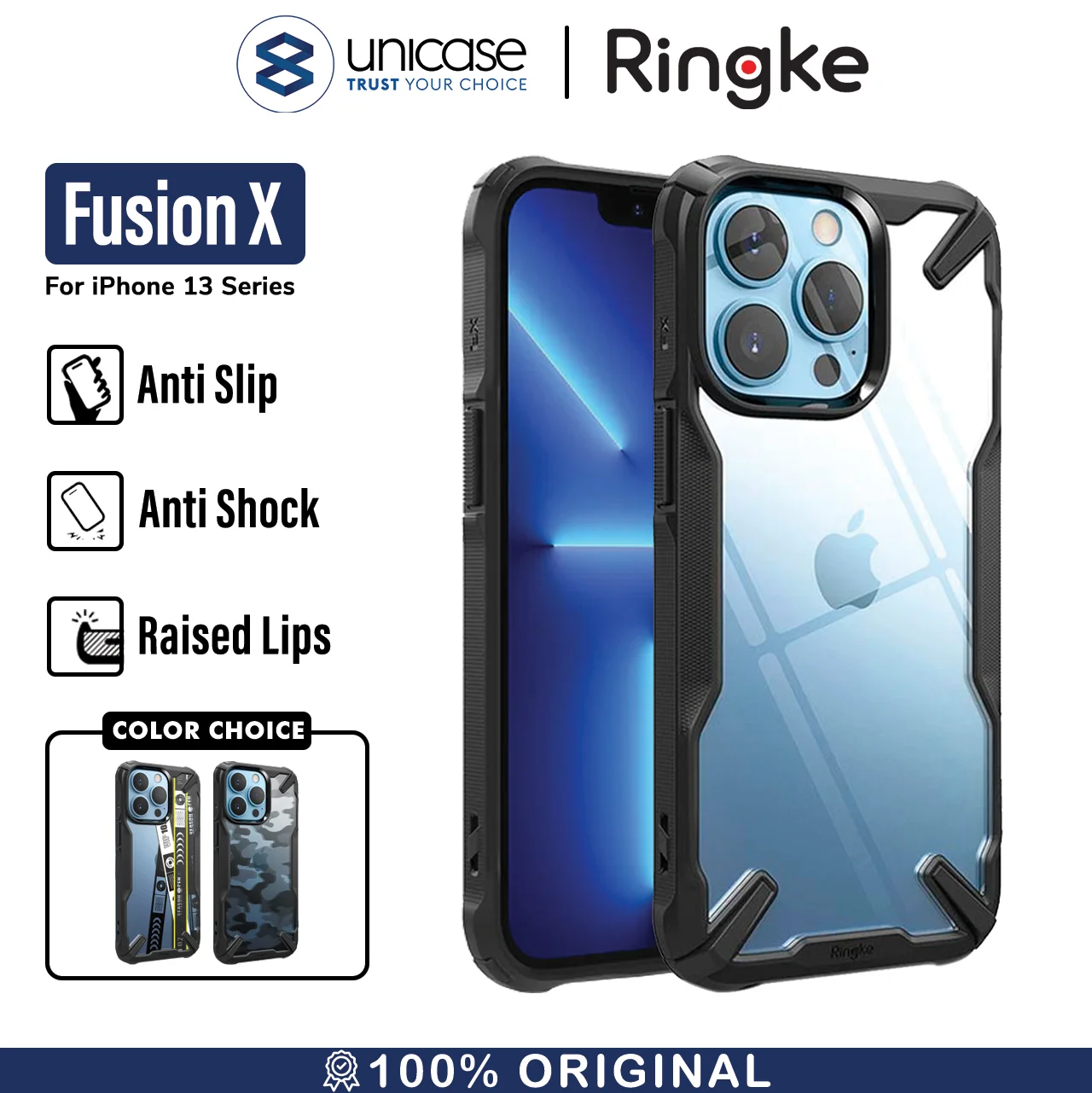Case iPhone 13 Pro Max Mini Ringke Fusion X Hybrid Anti Crack Casing