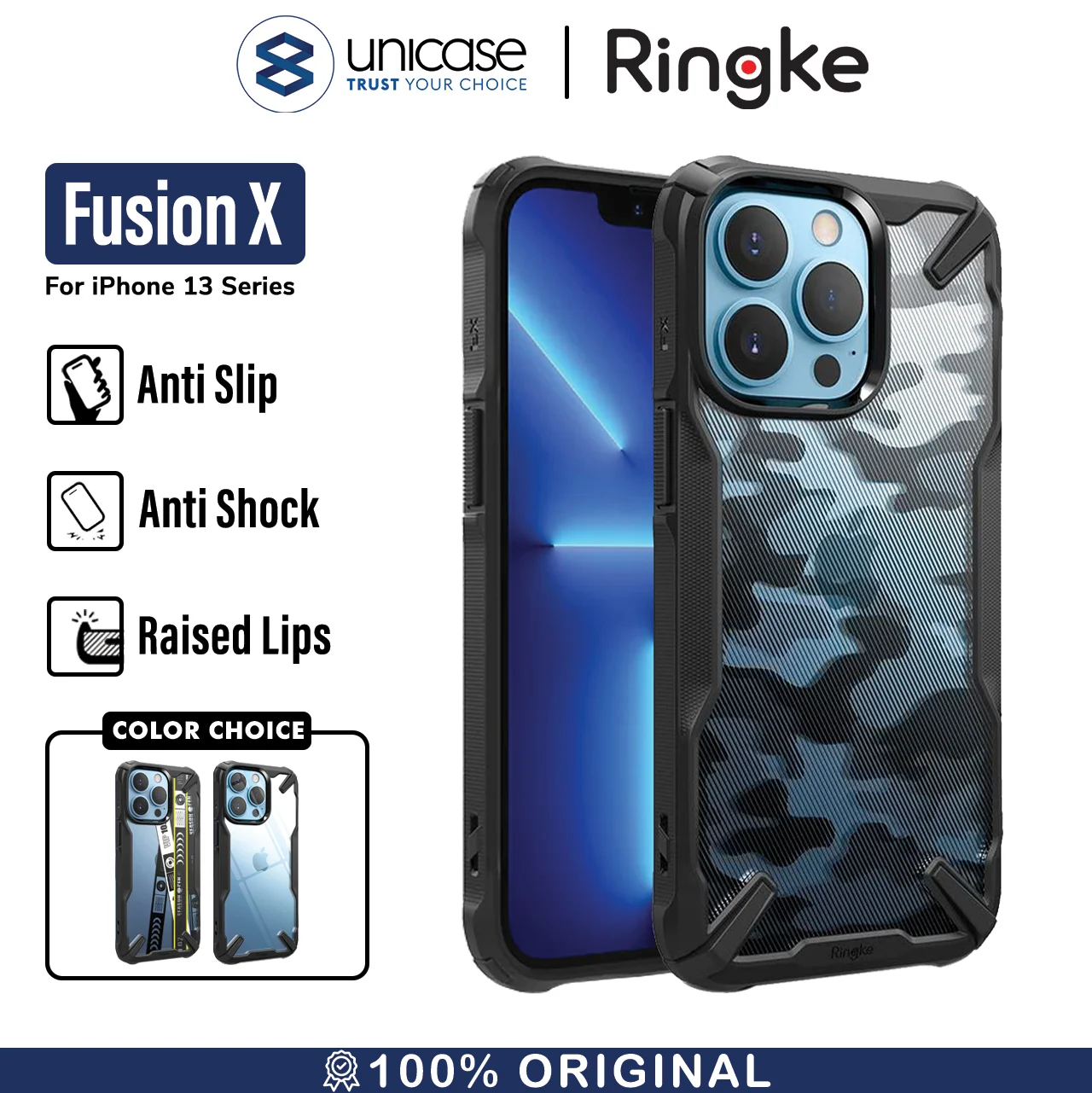 Case iPhone 13 Pro Max Mini Ringke Fusion X Hybrid Anti Crack Casing