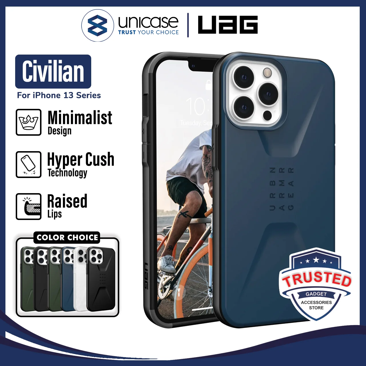 Case iPhone 13 Pro Max Mini UAG Civilian Hybrid Shockproof Casing
