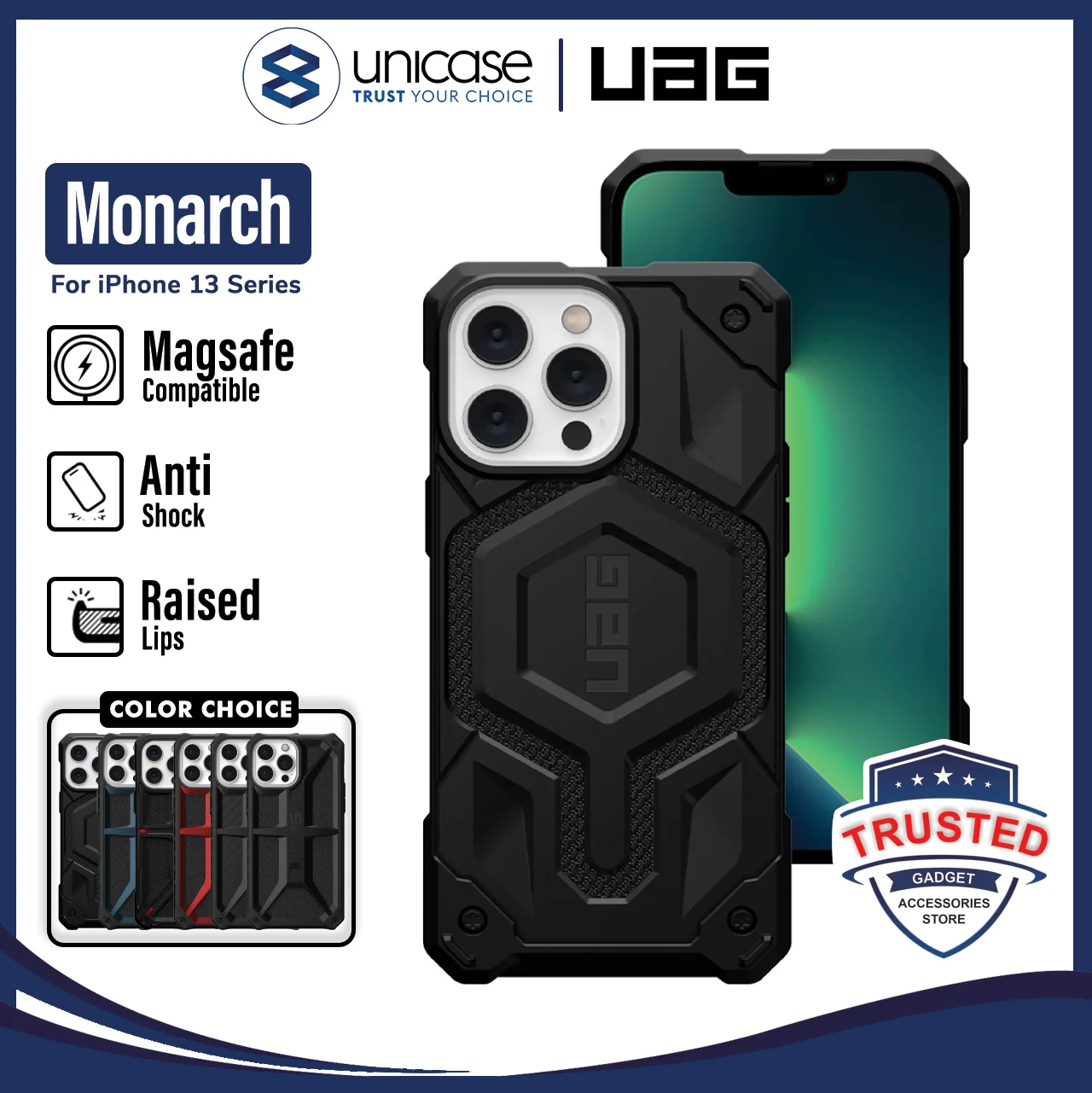 Case iPhone 13 Pro Max Mini UAG Monarch Hybrid Shockproof Armor Casing