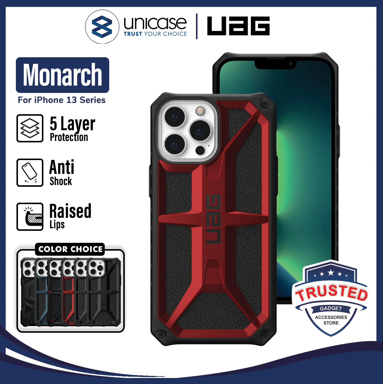 Case iPhone 13 Pro Max Mini UAG Monarch Hybrid Shockproof Armor Casing