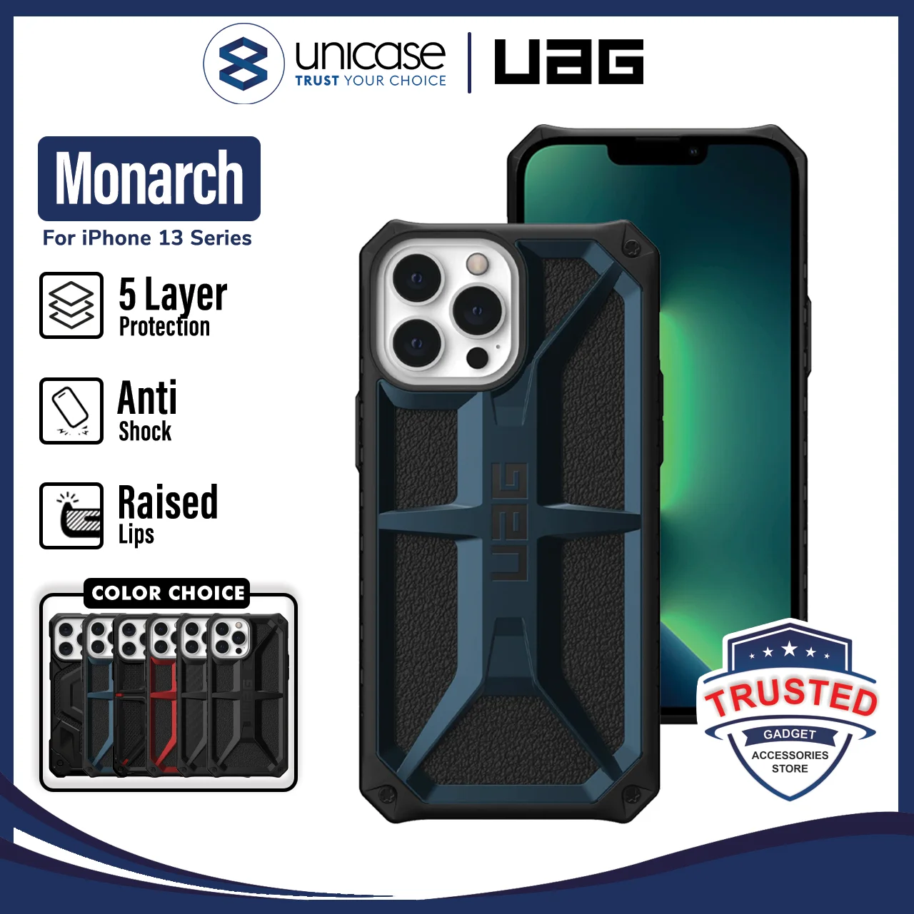 Case iPhone 13 Pro Max Mini UAG Monarch Hybrid Shockproof Armor Casing