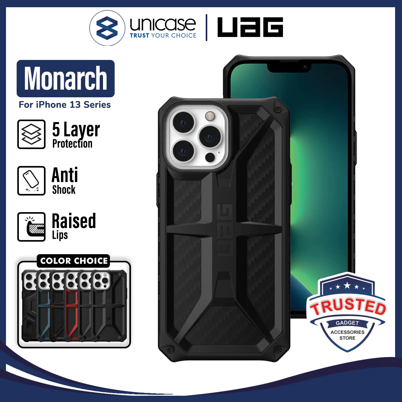 Case iPhone 13 Pro Max Mini UAG Monarch Hybrid Shockproof Armor Casing