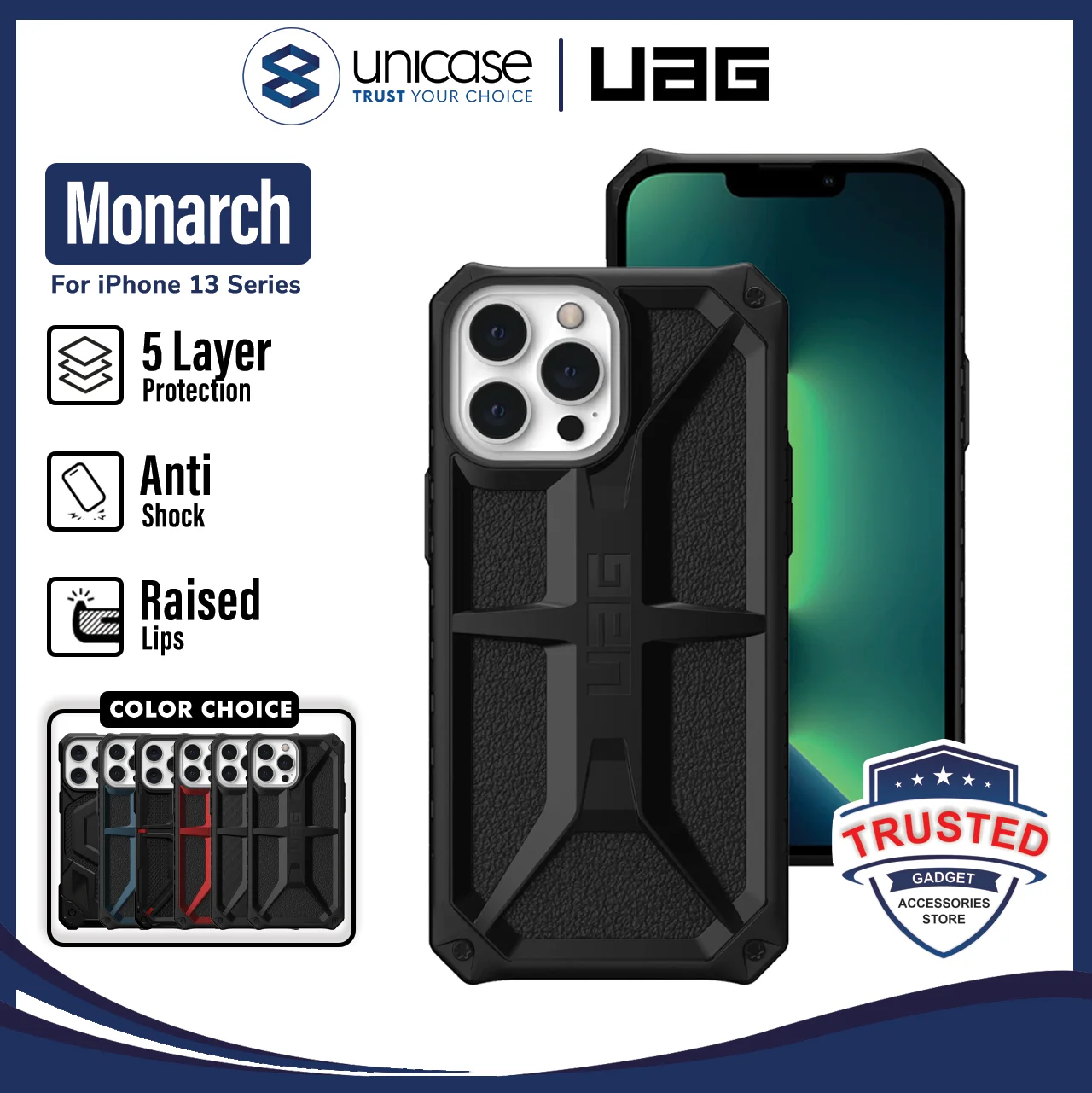 Case iPhone 13 Pro Max Mini UAG Monarch Hybrid Shockproof Armor Casing