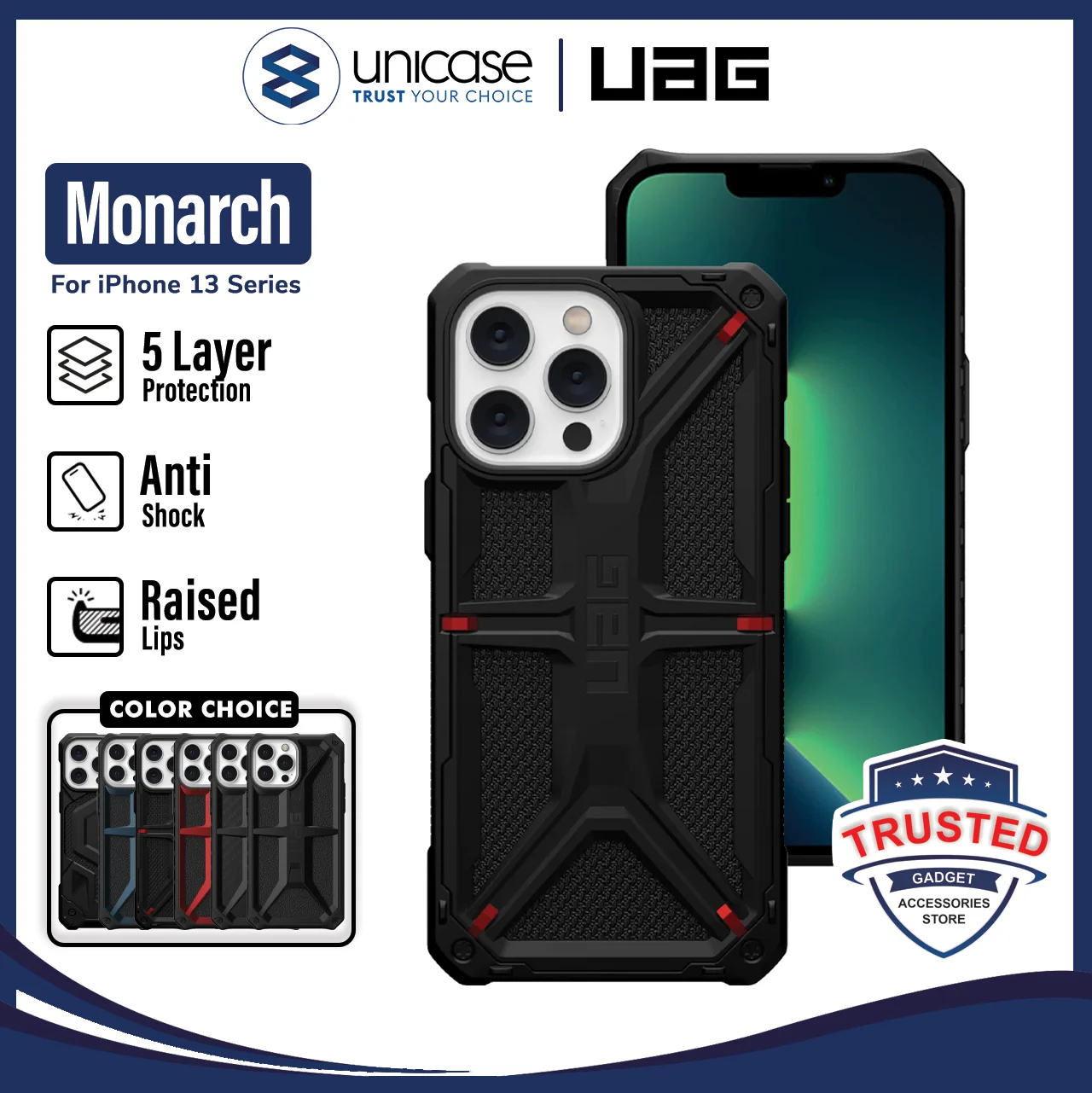 Case iPhone 13 Pro Max Mini UAG Monarch Hybrid Shockproof Armor Casing