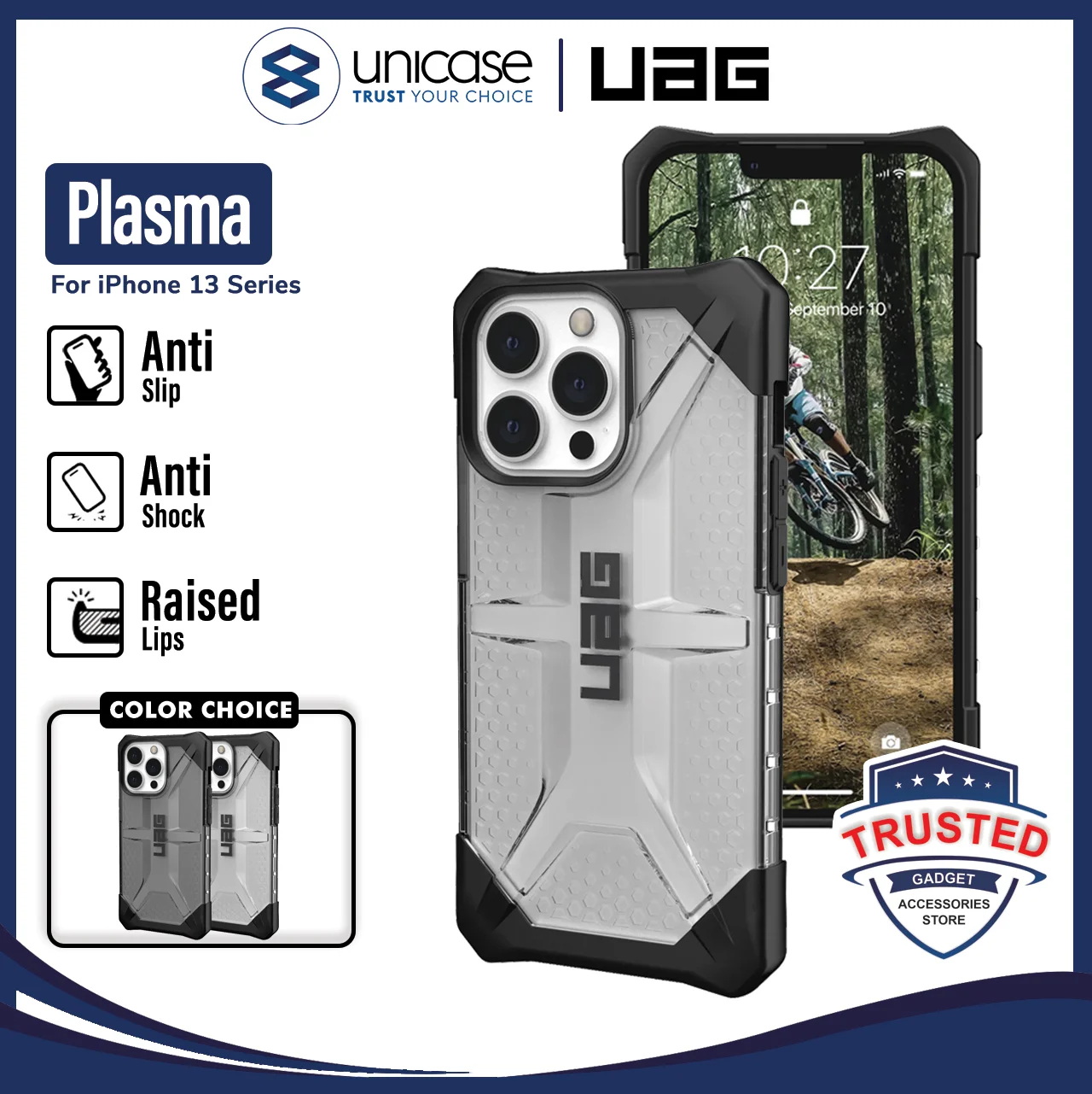 Case iPhone 13 Pro Max Mini UAG Plasma Hybrid Shockproof Clear Casing