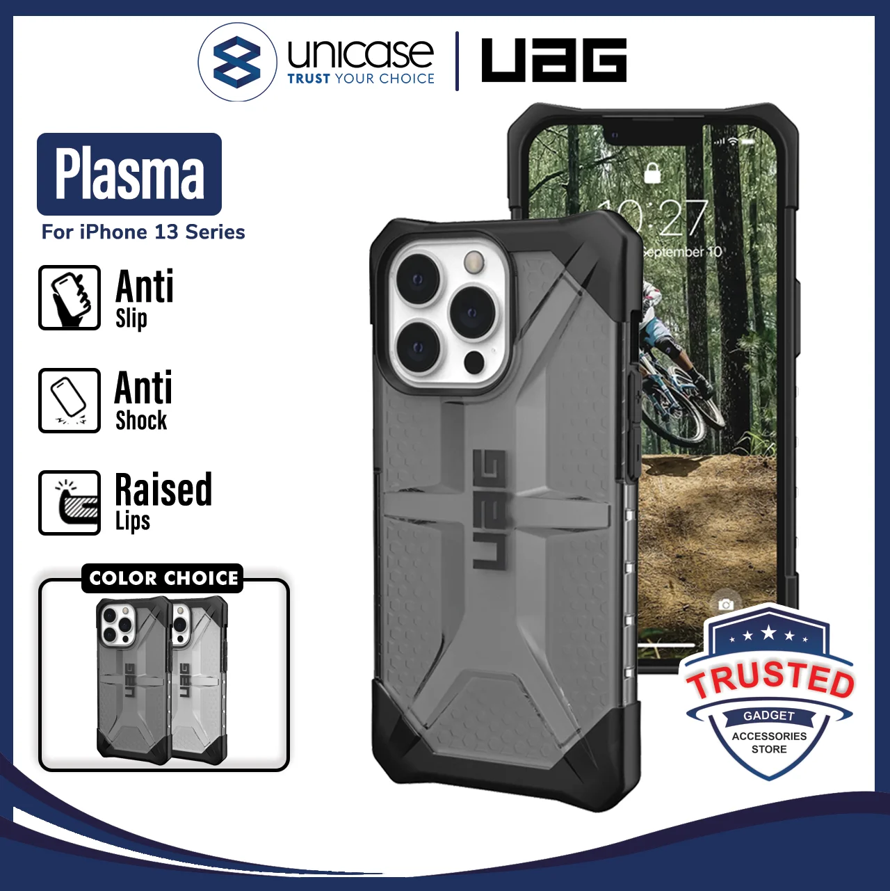 Case iPhone 13 Pro Max Mini UAG Plasma Hybrid Shockproof Clear Casing
