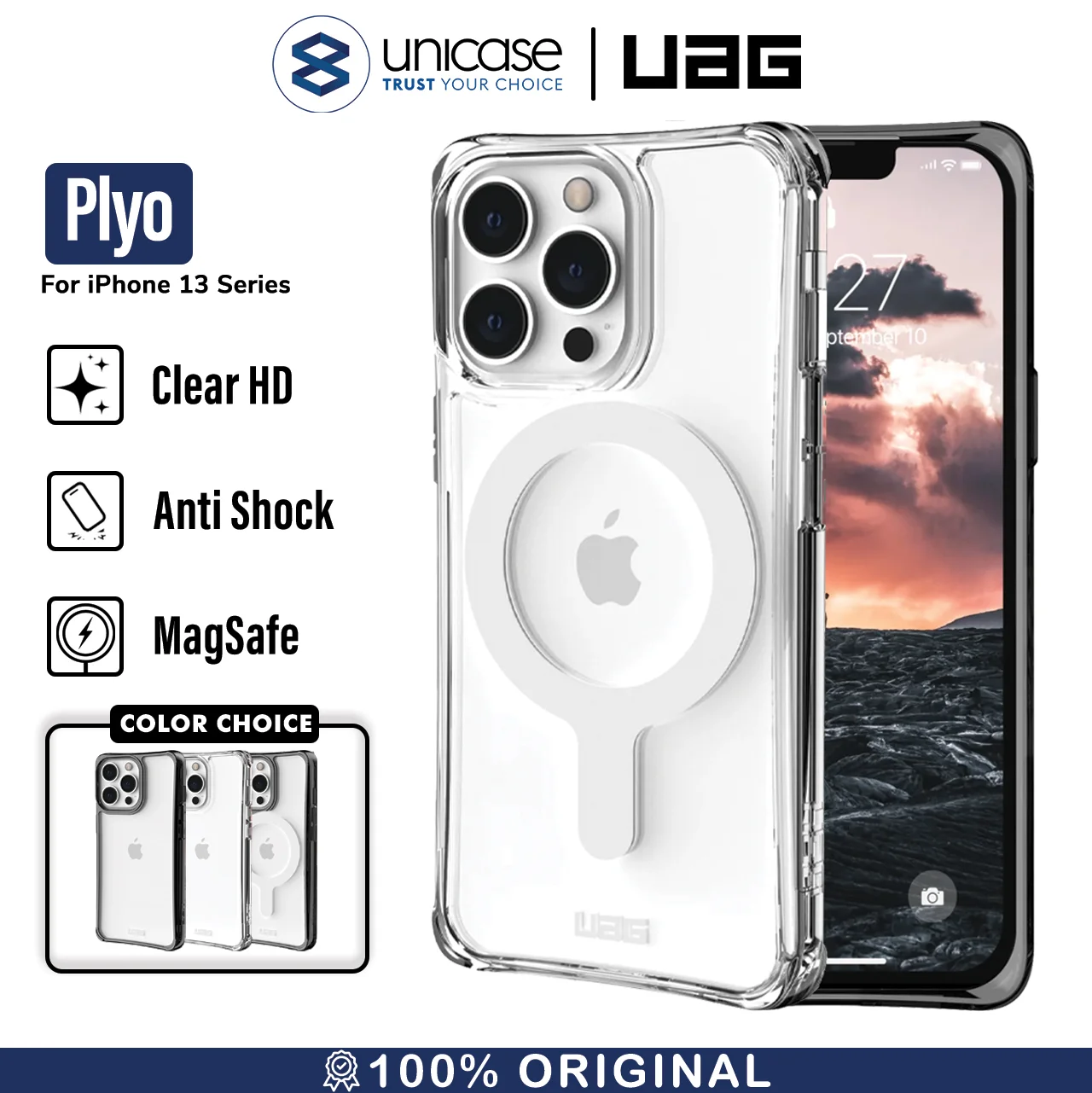 Case iPhone 13 Pro Max Mini UAG Plyo Hybrid Shockproof MagSafe Casing