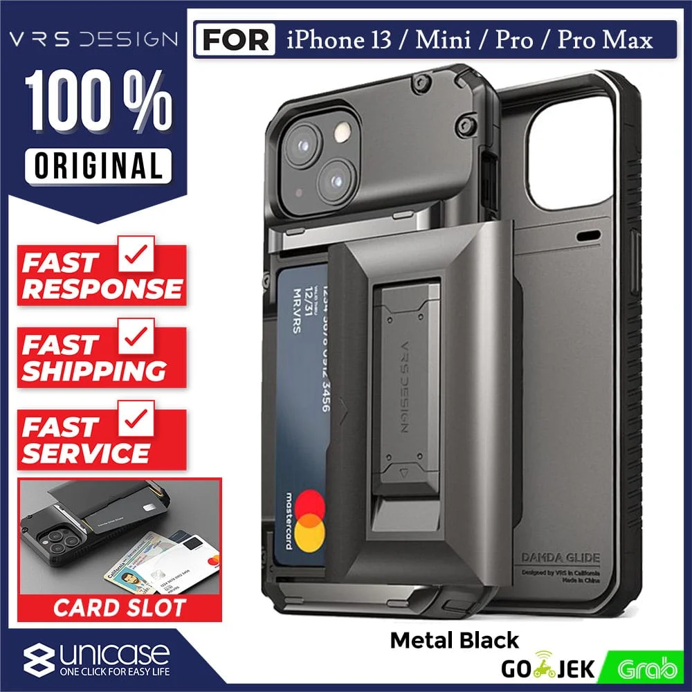 Case iPhone 13 Pro Max Mini VRS Damda Glide Hybrid Card Slot Stand