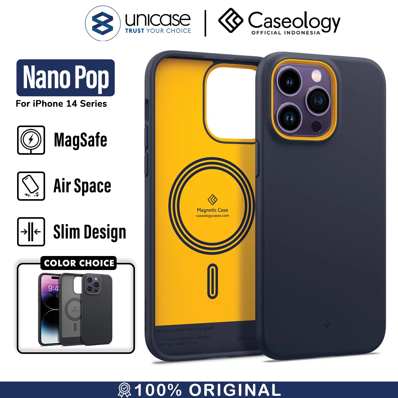 Case iPhone 14 Pro Max Plus Caseology Nano Pop Leather MagSafe Casing