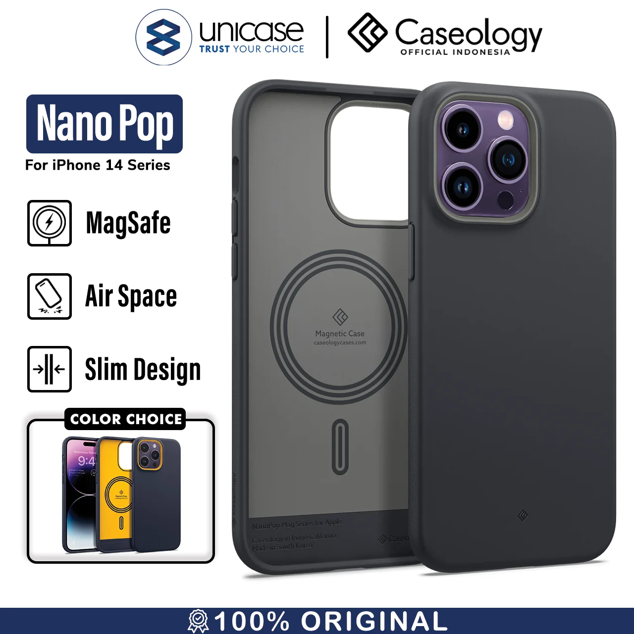 Case iPhone 14 Pro Max Plus Caseology Nano Pop Leather MagSafe Casing