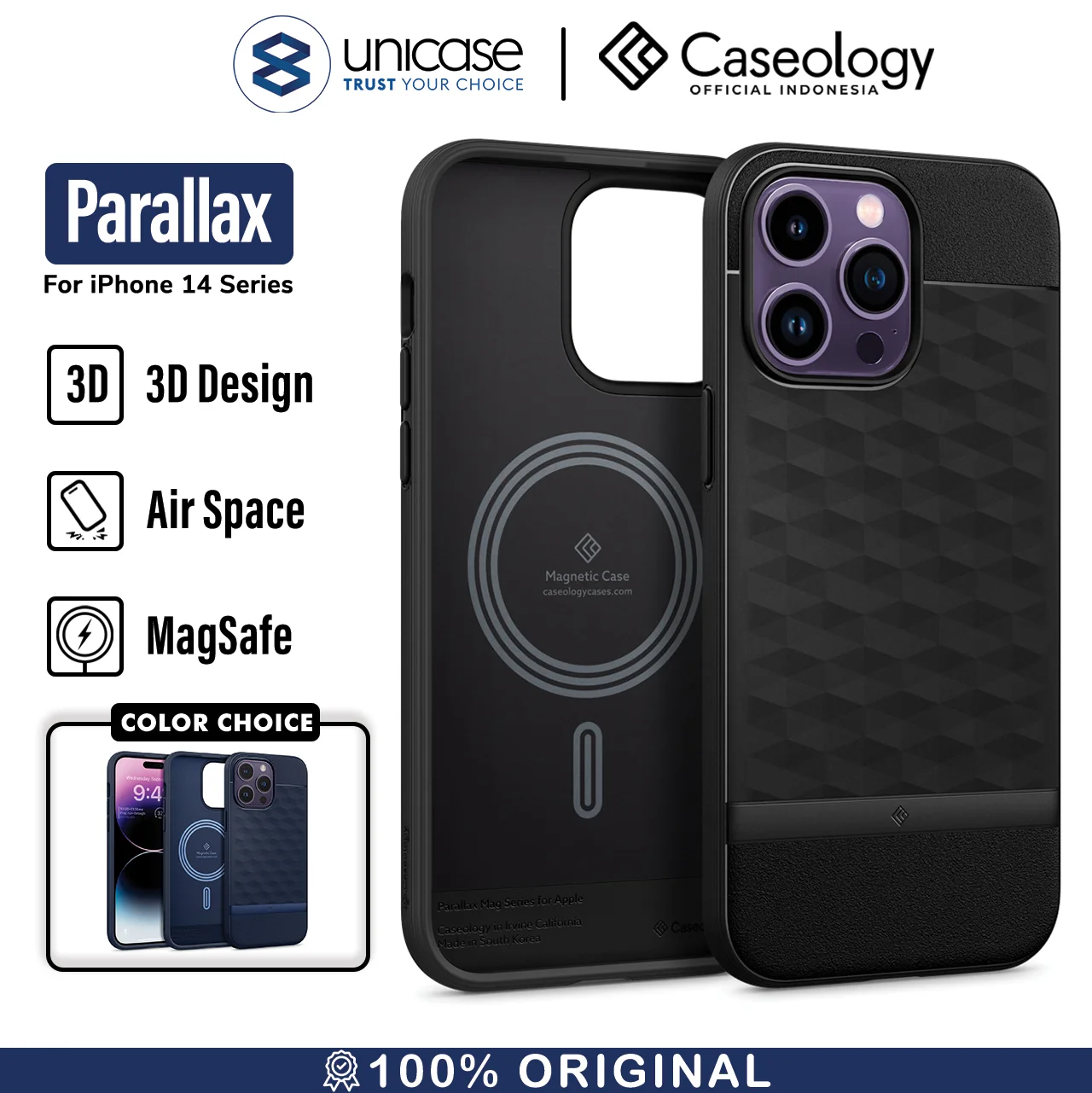 Case iPhone 14 Pro Max Plus Caseology Parallax 3D MagSafe Soft Casing