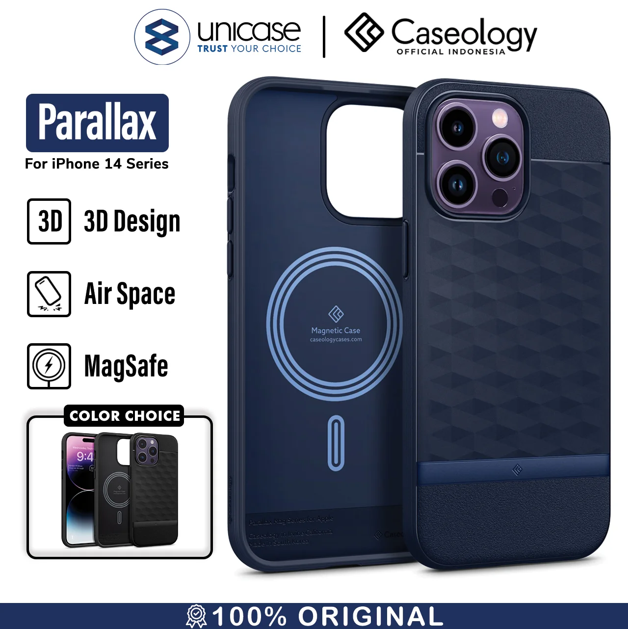 Case iPhone 14 Pro Max Plus Caseology Parallax 3D MagSafe Soft Casing
