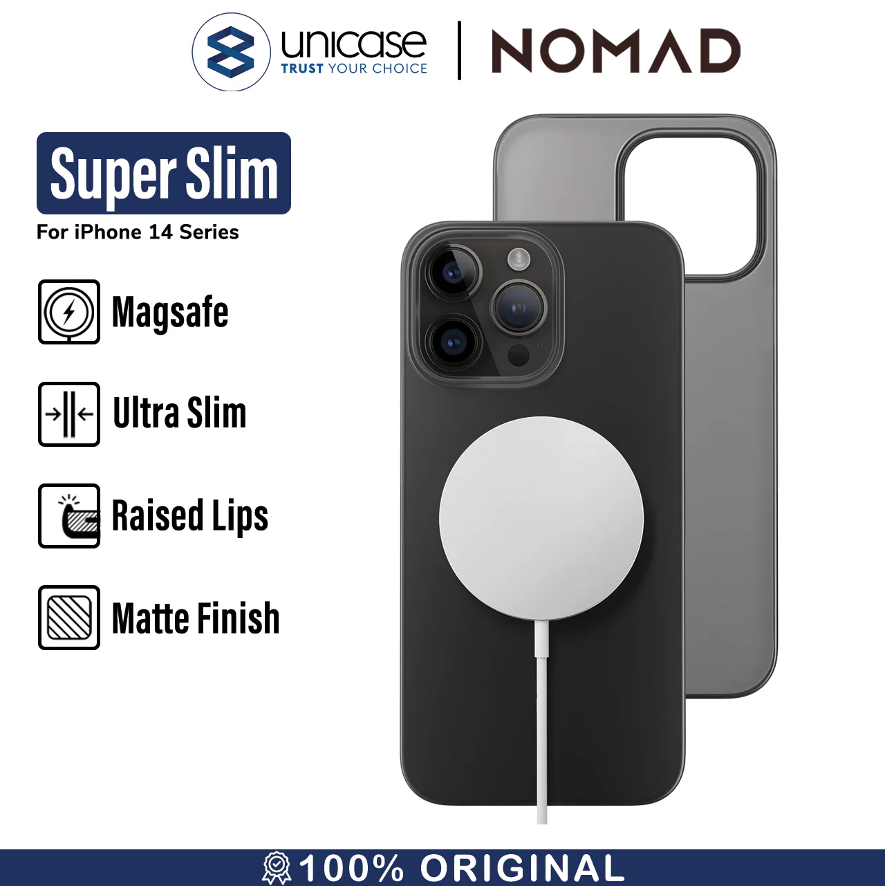 Case iPhone 14 Pro Max Plus Nomad Super Slim Thin Matte Hard Casing PC