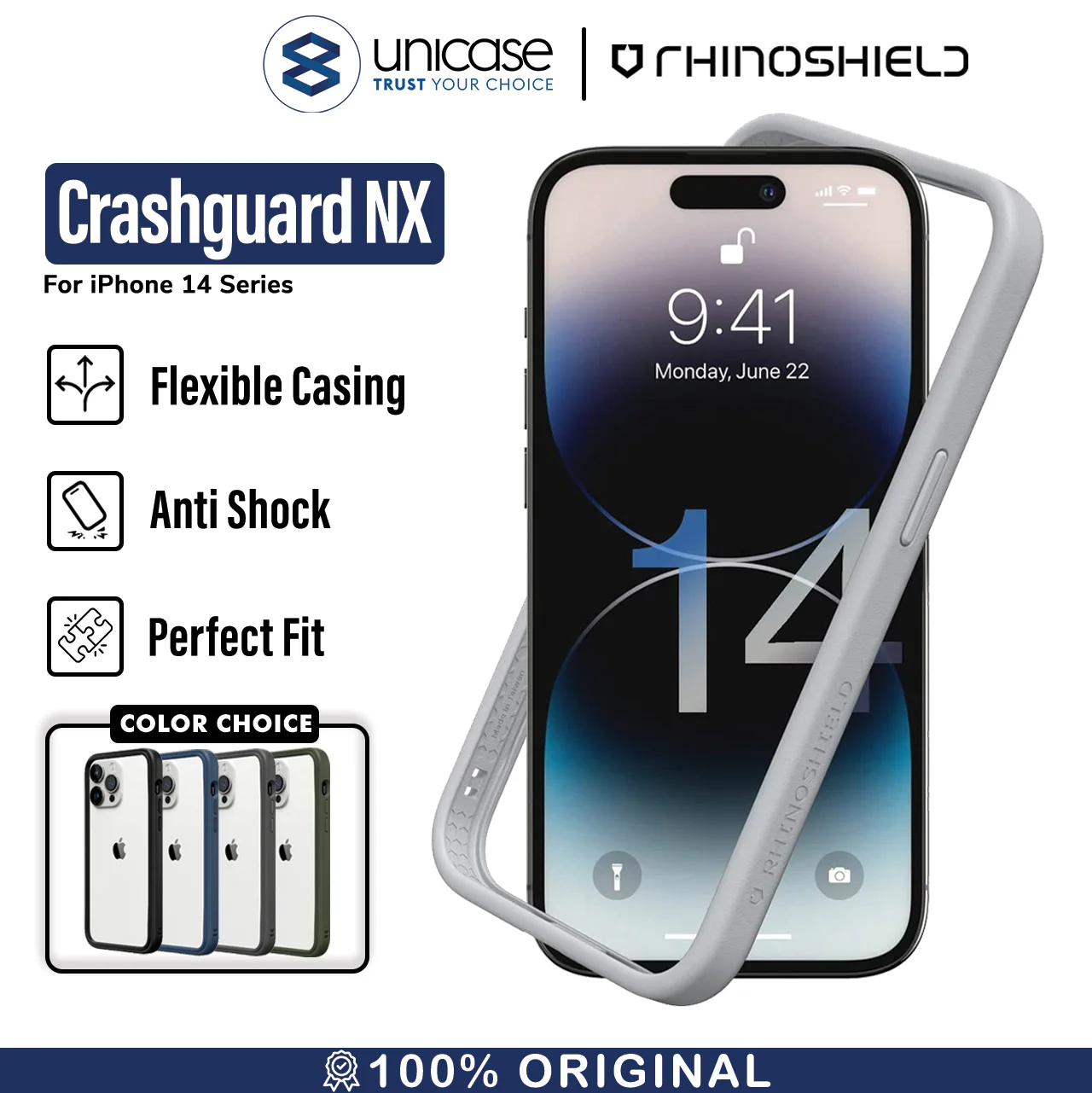 Case iPhone 14 Pro Max Plus RhinoShield Crashguard NX Bumper Casing