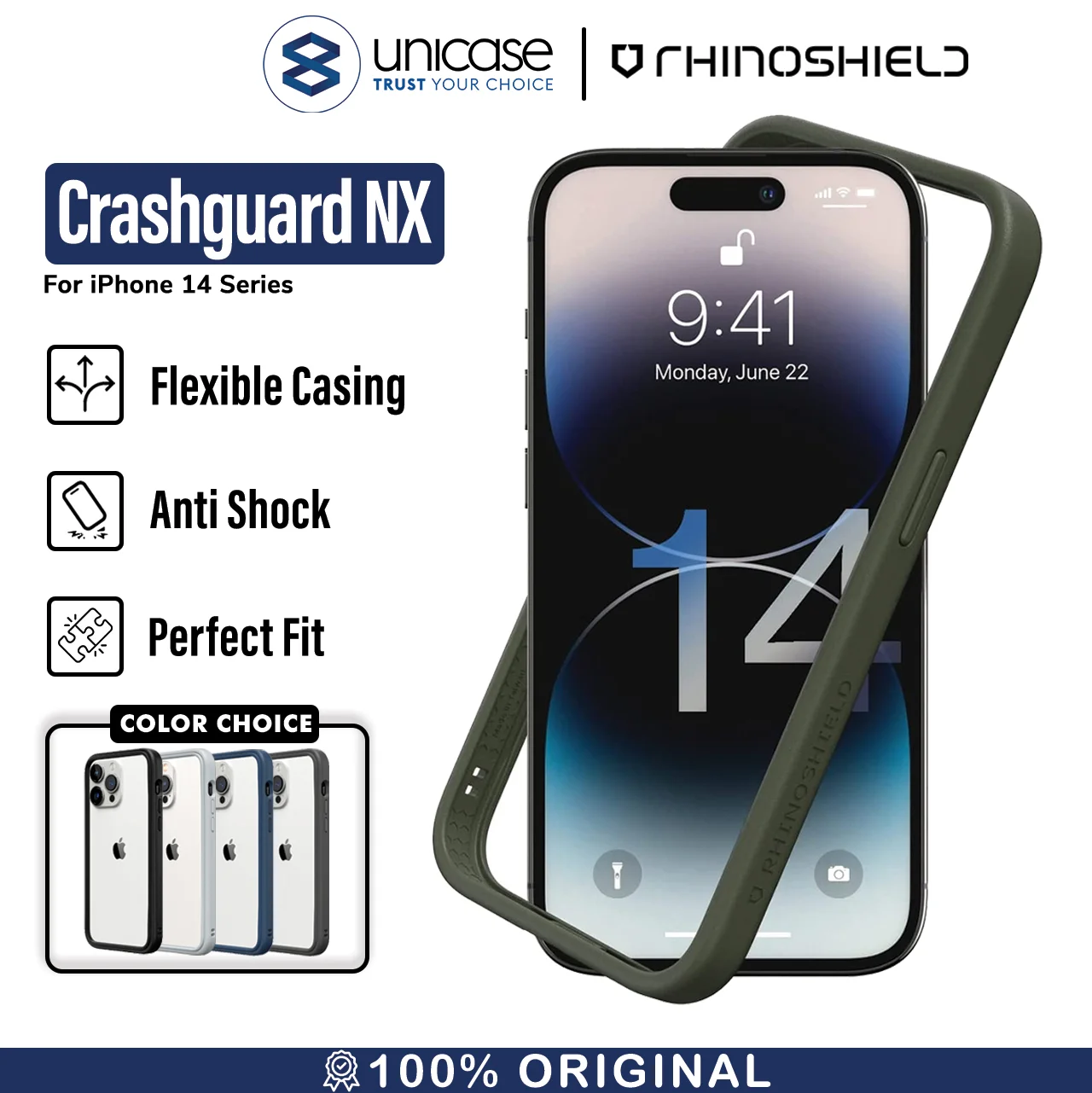Case iPhone 14 Pro Max Plus RhinoShield Crashguard NX Bumper Casing