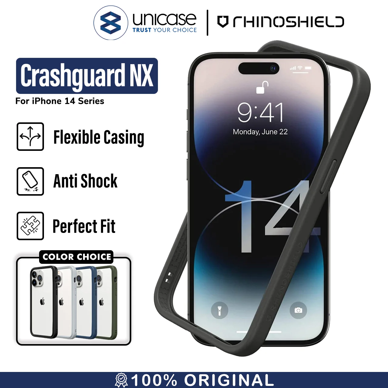 Case iPhone 14 Pro Max Plus RhinoShield Crashguard NX Bumper Casing