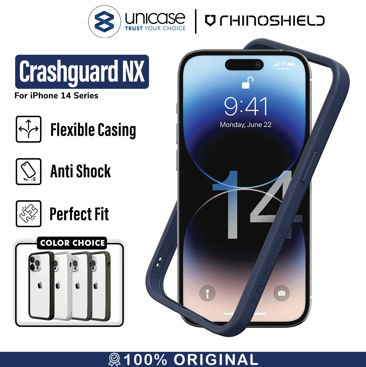 Case iPhone 14 Pro Max Plus RhinoShield Crashguard NX Bumper Casing