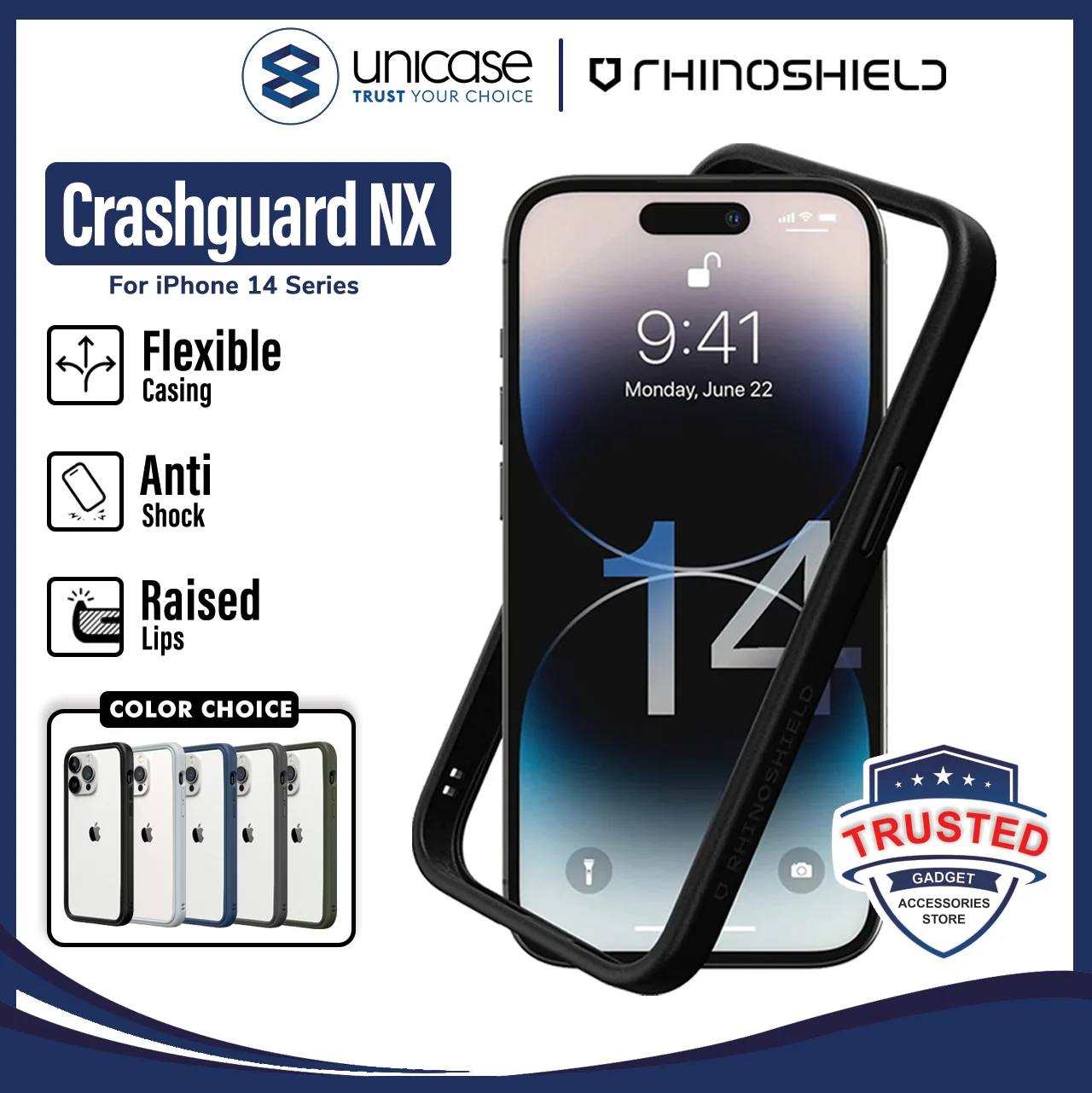Case iPhone 14 Pro Max Plus RhinoShield Crashguard NX Bumper Casing