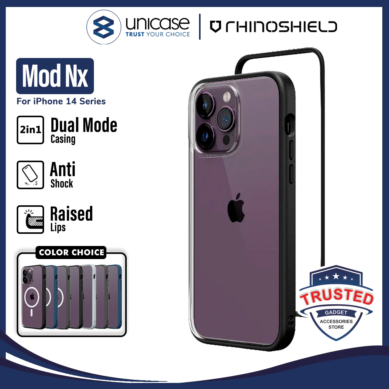 Case iPhone 14 Pro Max Plus Rhinoshield Mod NX Hybrid Clear Bumper