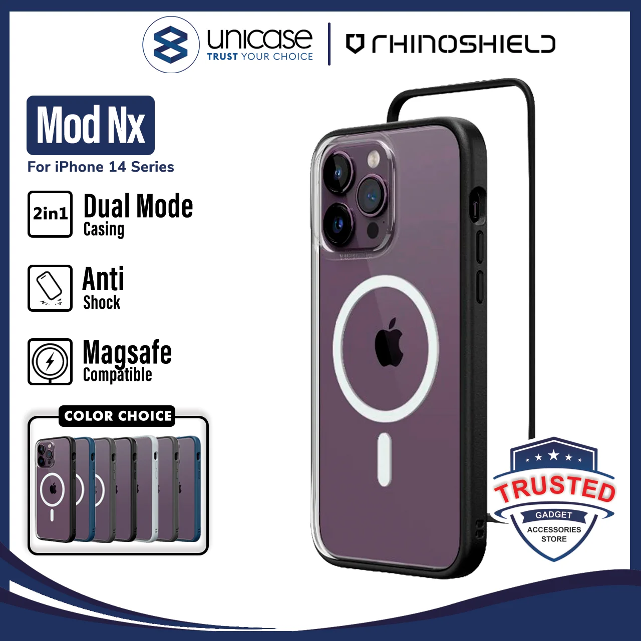 Case iPhone 14 Pro Max Plus Rhinoshield Mod NX Hybrid Clear Bumper